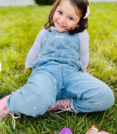 Oshkosh Baby Heart Print Denim Overalls