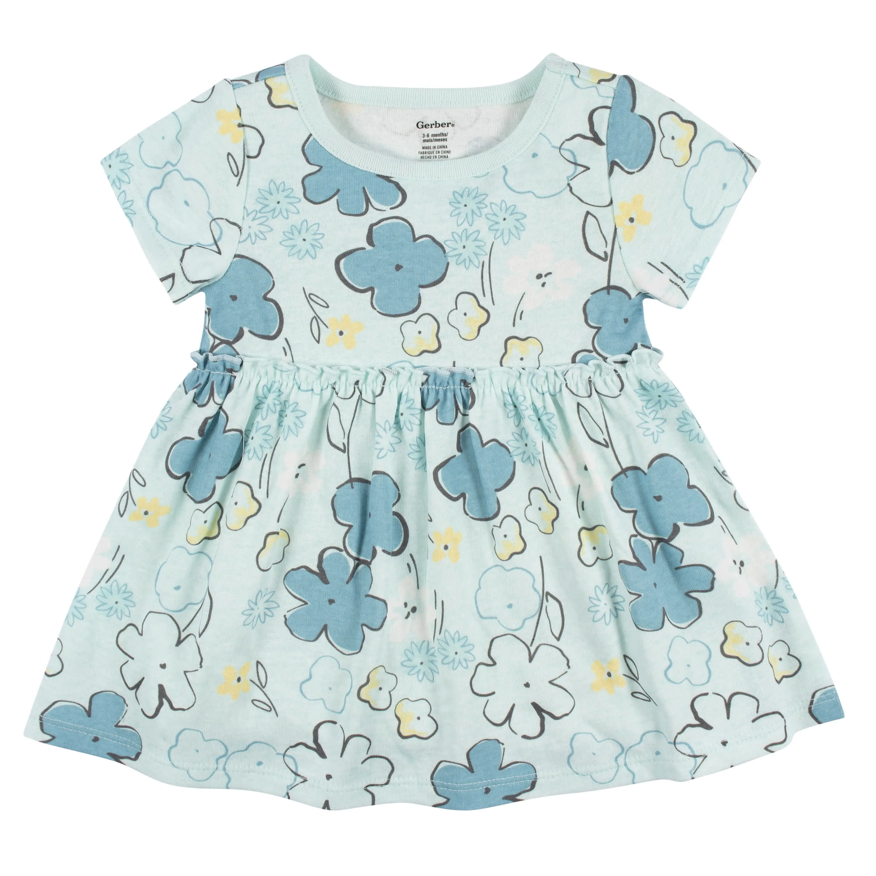 3-Piece Baby & Toddler Girls Bee Petals Dress, Diaper Cover & Headband Set