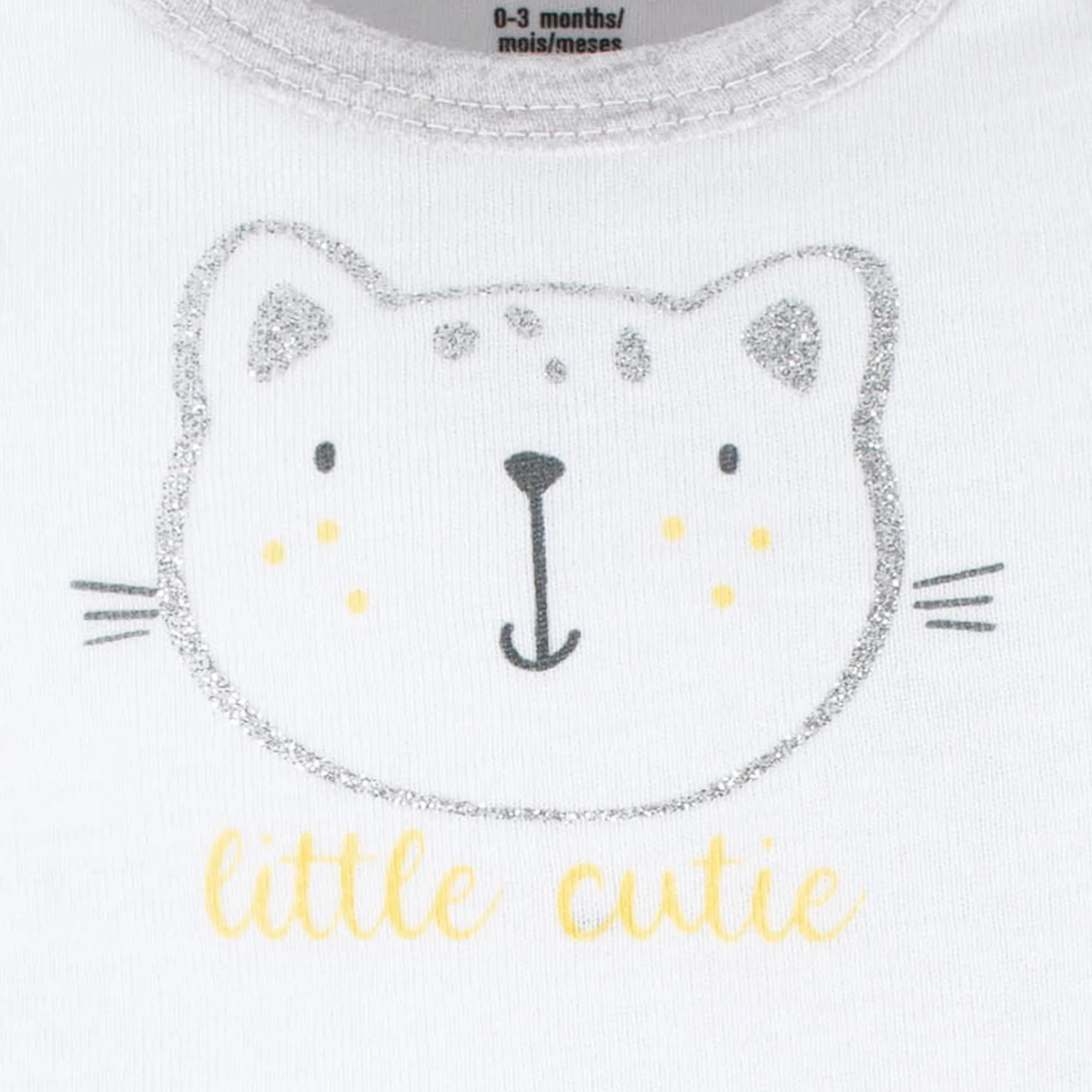 3-Piece Baby Girls Purrfectly Wild Short Sleeve Onesies Bodysuits & Pants Set