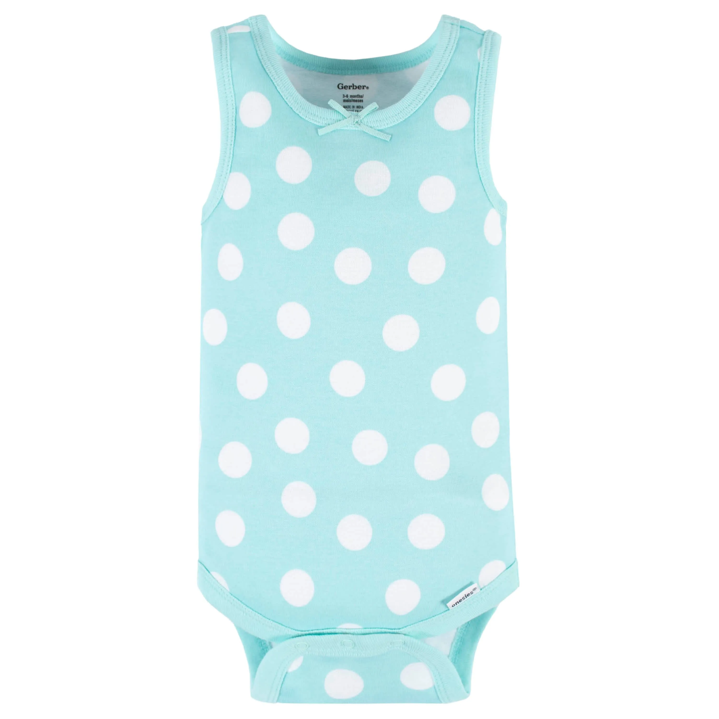 4-Pack Baby Girls Dots Of Rainbows Tank Onesies Bodysuits