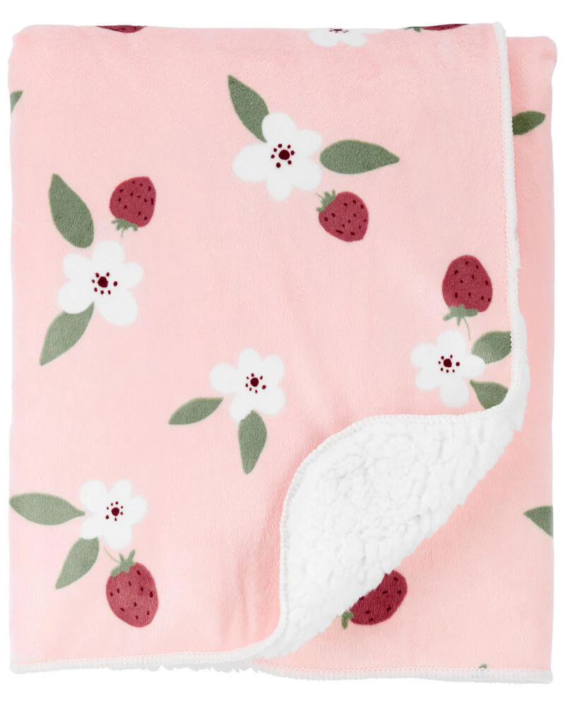 Carter's Strawberry Plush Blanket