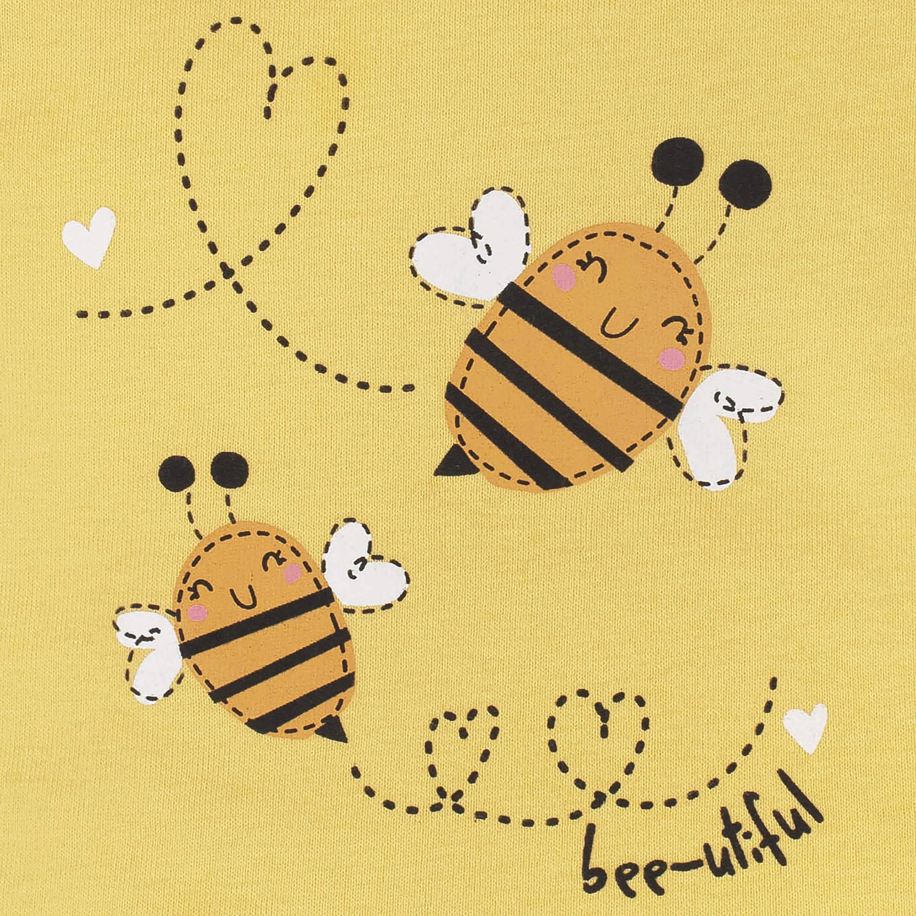 4-Piece Baby Girls Bee Garden Onesies Bodysuit, Tee, Skort & Pant Set