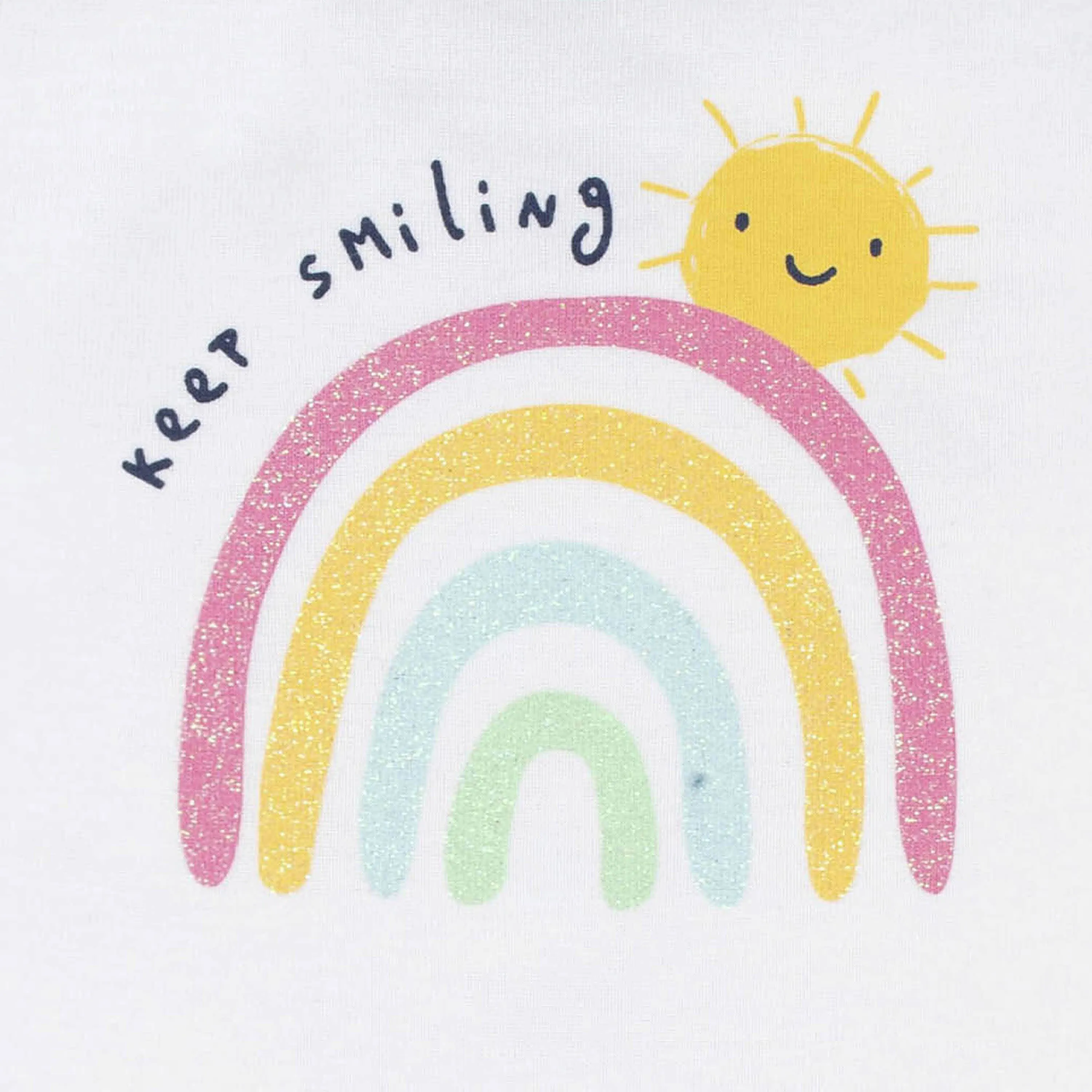 4-Piece Baby Girls Dots Of Rainbows Onesies Bodysuit, Tee, Skort & Pant Set