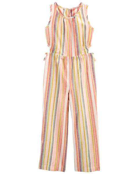 Carter's Kid Striped Crochet Linen Jumpsuit
