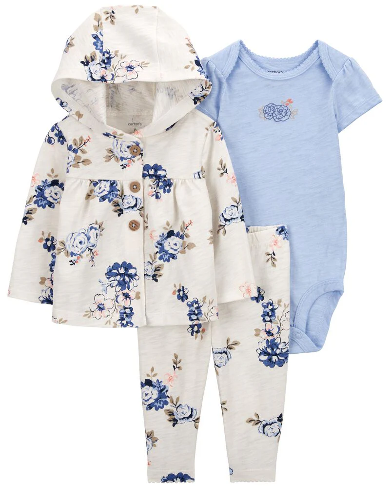 Carter's 3-Piece Floral Little Cardigan Set