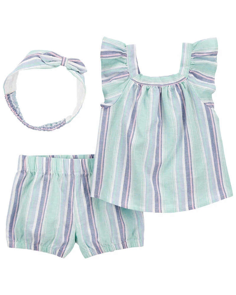 Oshkosh 3-Piece Bubble Shorts Set