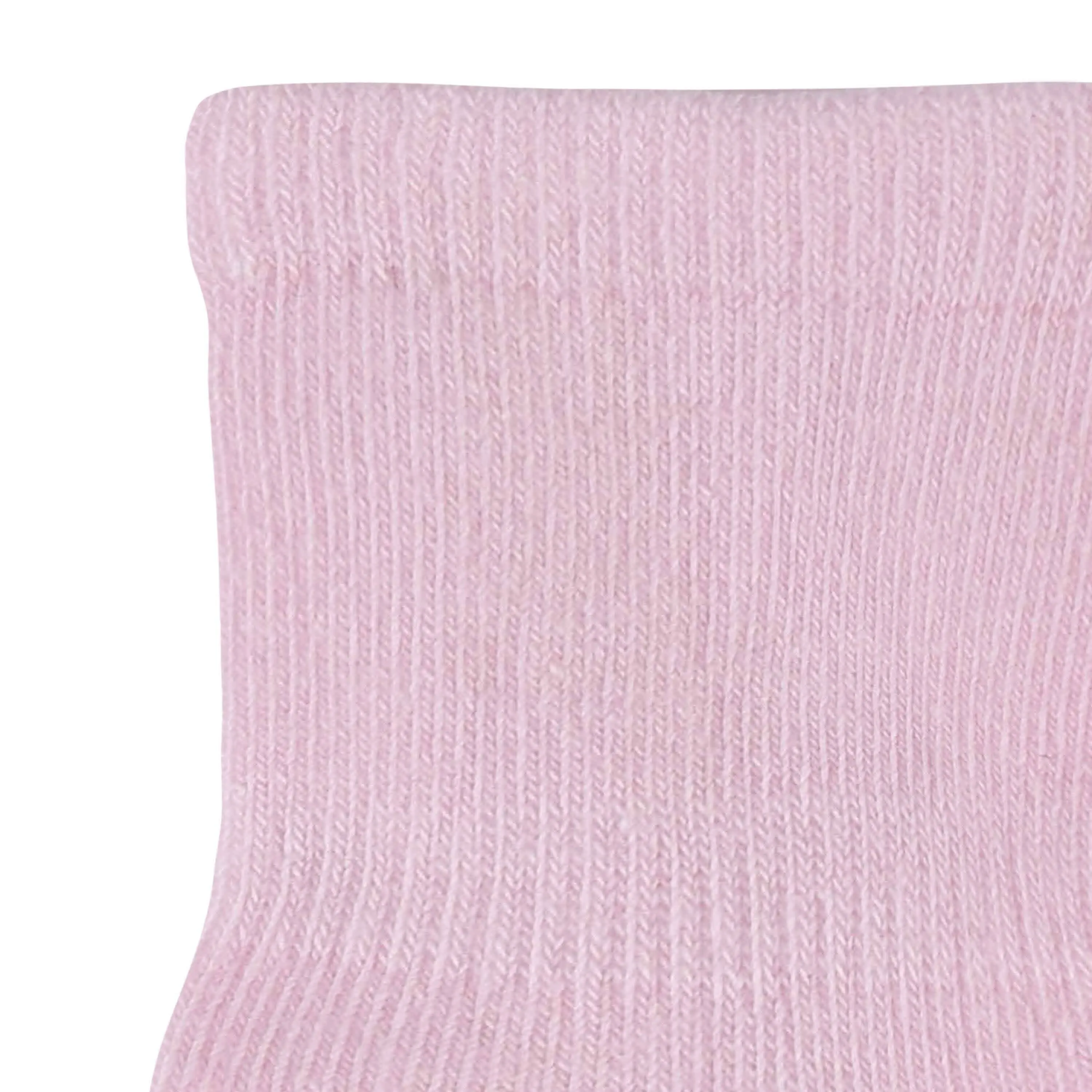 8-Pack Baby & Toddler Light Pink Wiggle Proof Jersey Crew Socks