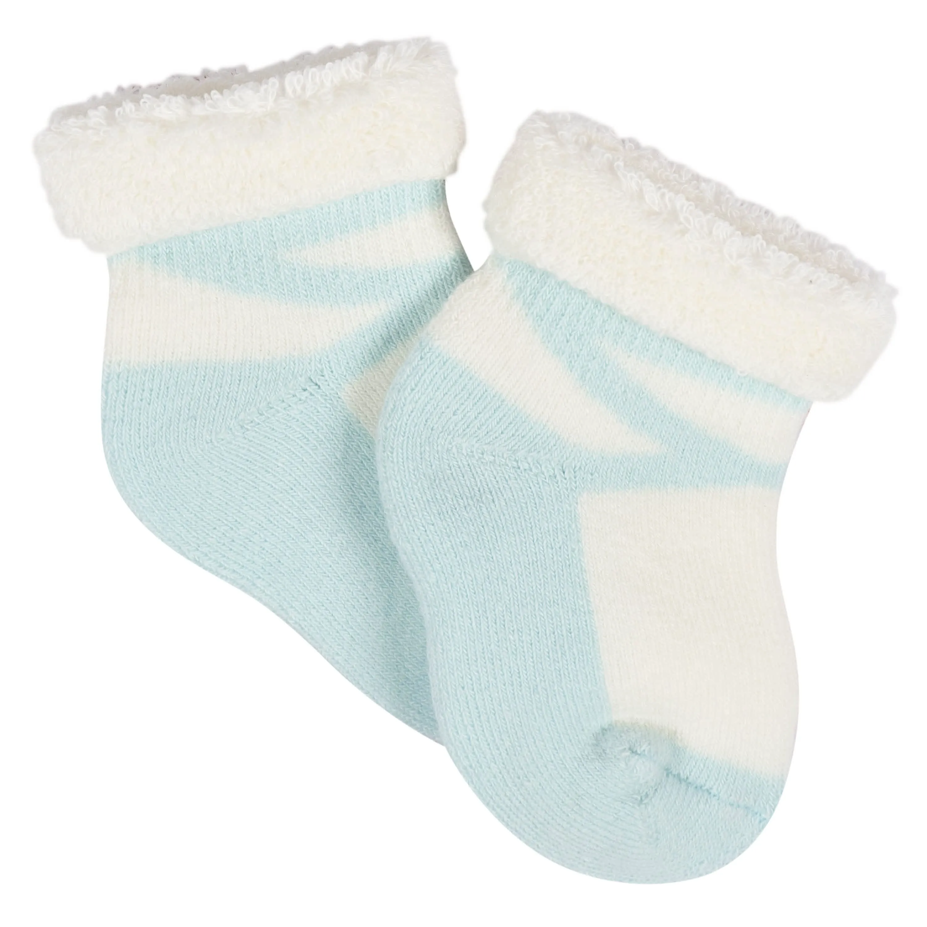 12-Pack Baby Girls Lavender Garden Terry Wiggle Proof Socks