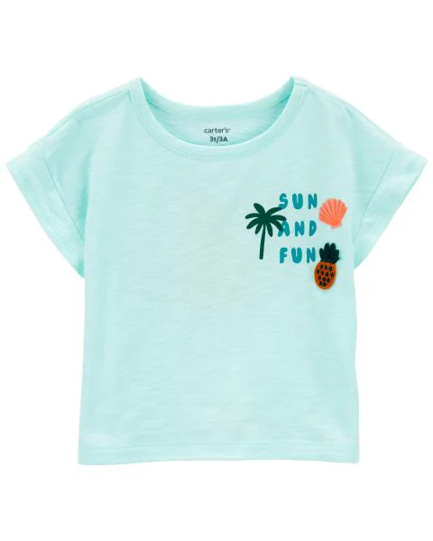 Carter's Baby Sun And Fun Tee with Pull-On Knit Gauze Shorts