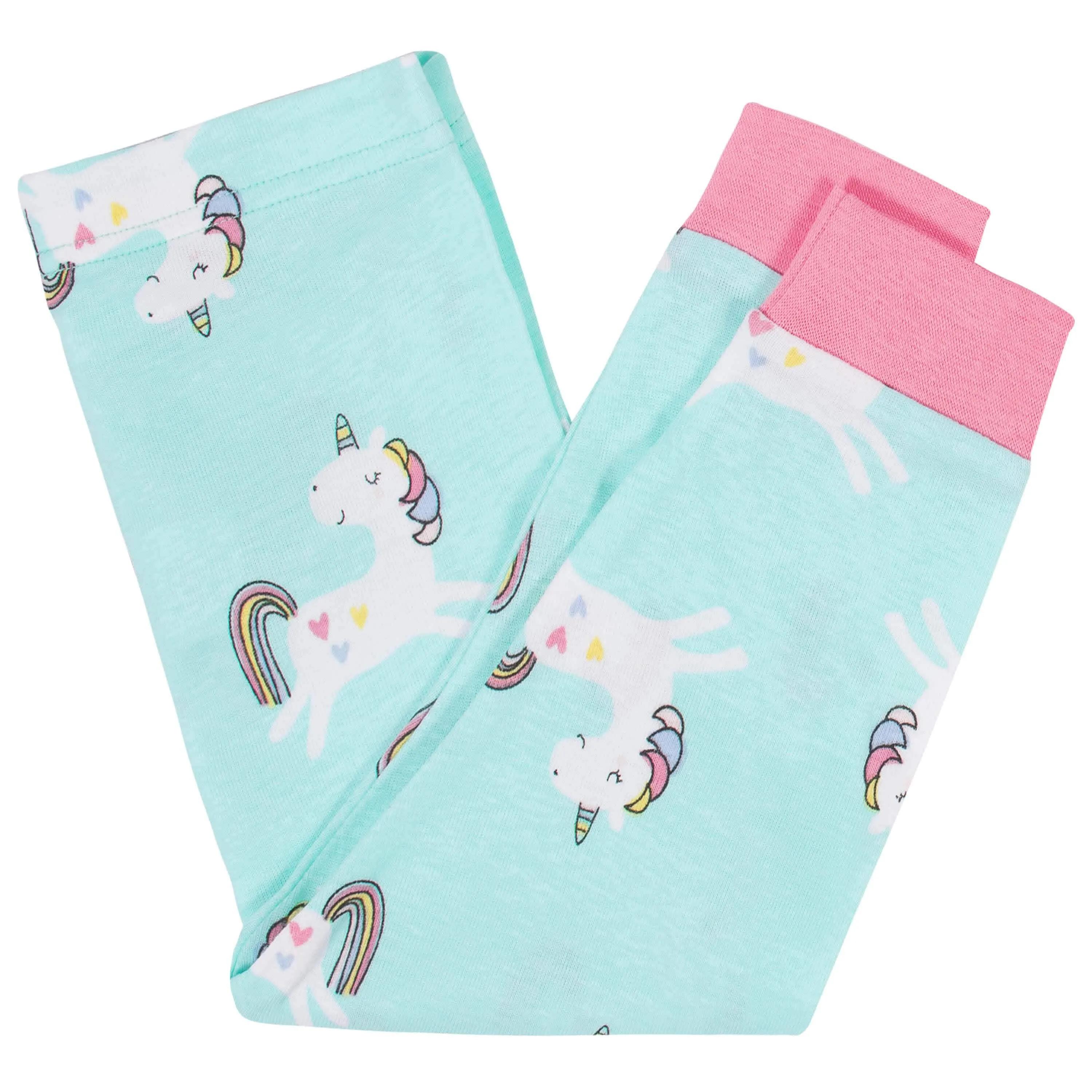 4-Piece Infant & Toddler Girls Unicorn Snug Fit Cotton Pajamas