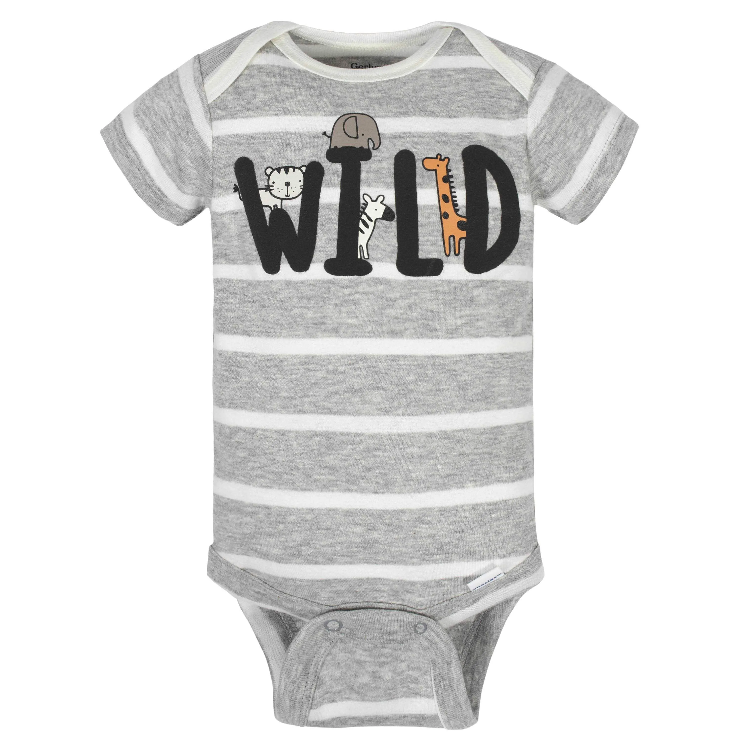8-Pack Baby Boys Jungle Short Sleeve Onesies Bodysuits