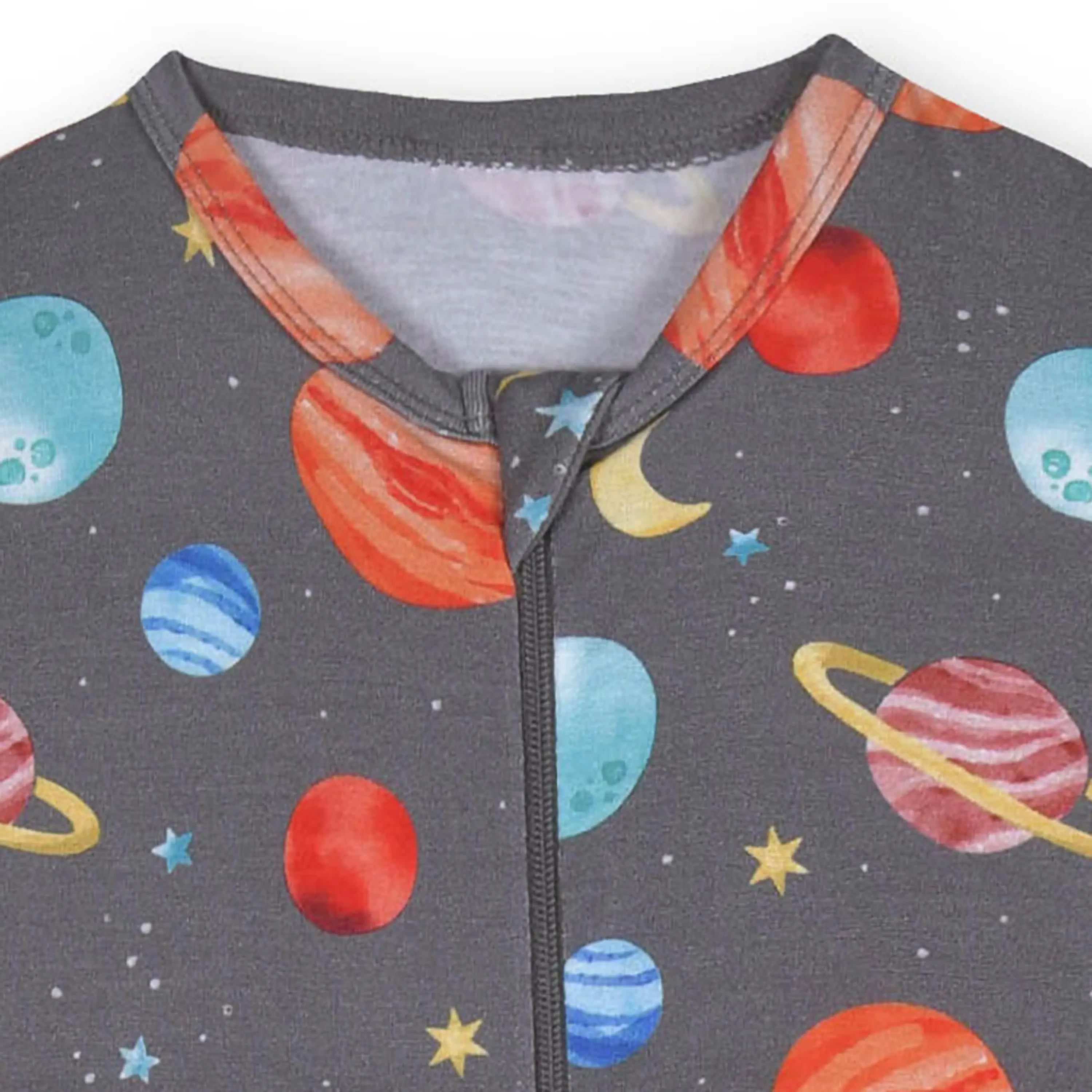Baby & Toddler Outer Space Buttery Soft Viscose Made from Eucalyptus Snug Fit Footed Pajamas