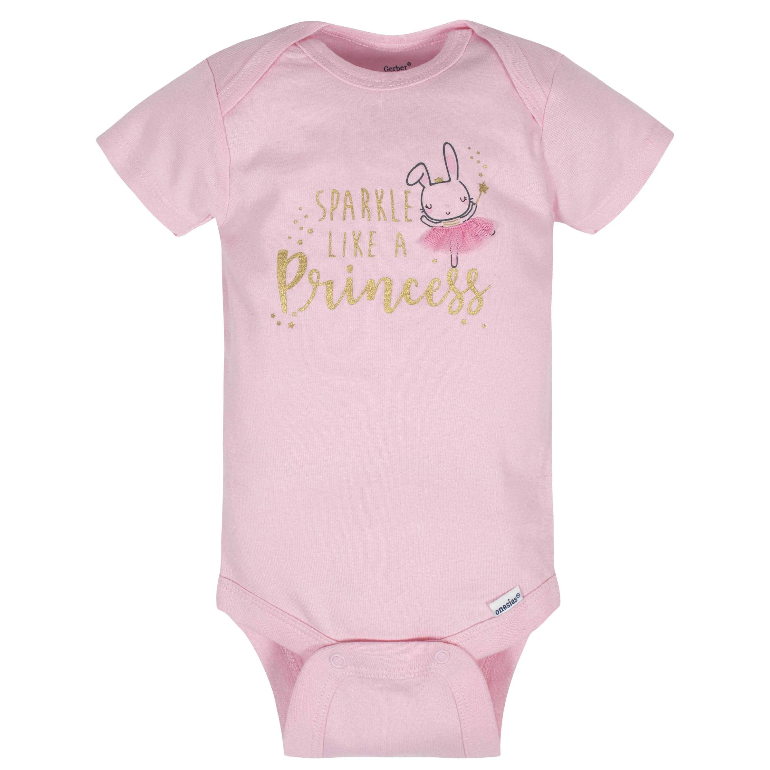 8-Pack Baby Girls Princess Short Sleeve Onesies Bodysuits