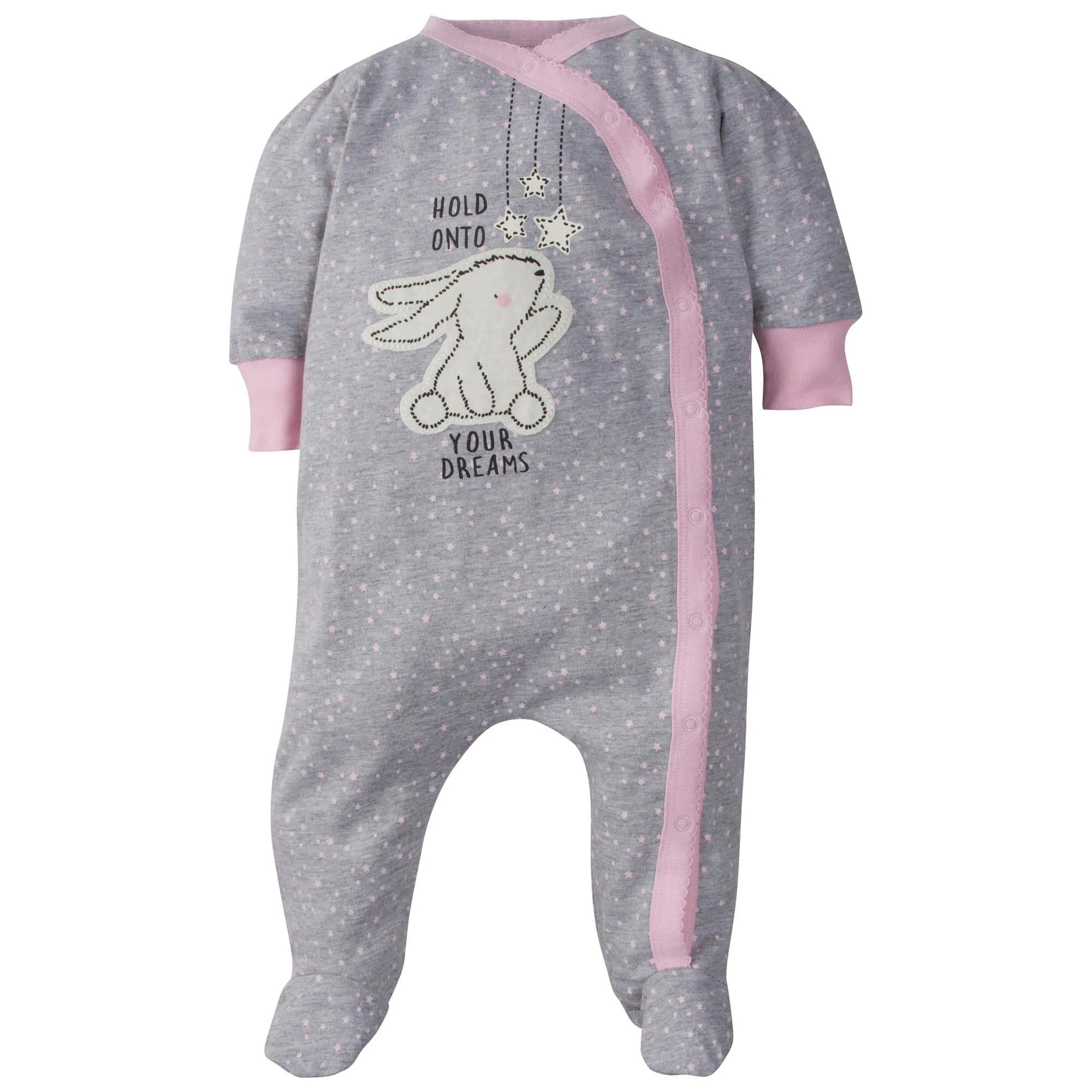 4-Pack Baby Girls Bunny Zip Front Sleep ‘N Plays