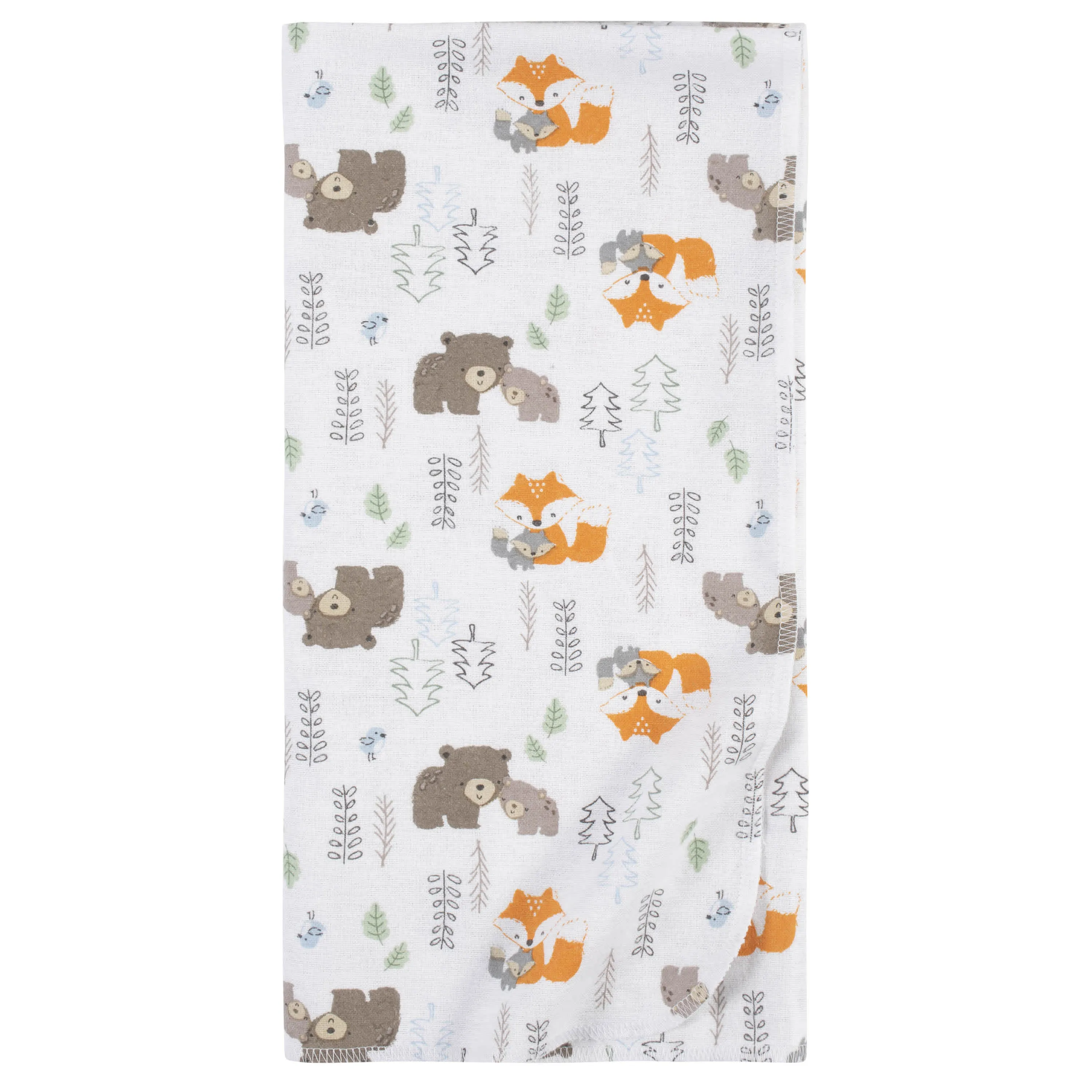 5-Pack Baby Boys Woodland Flannel Receiving Blankets