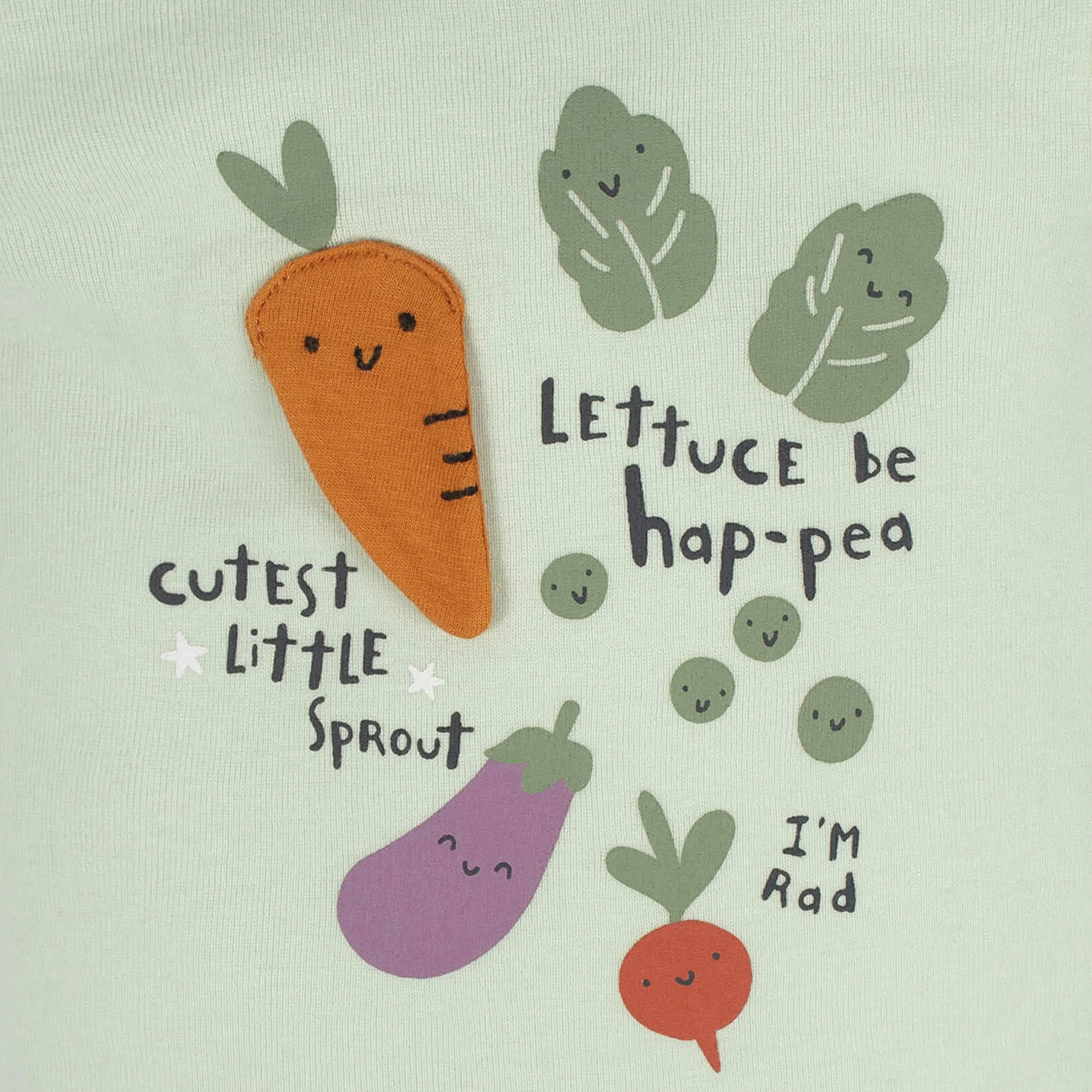 8-Pack Baby Neutral Happy Veggies Onesies Bodysuits