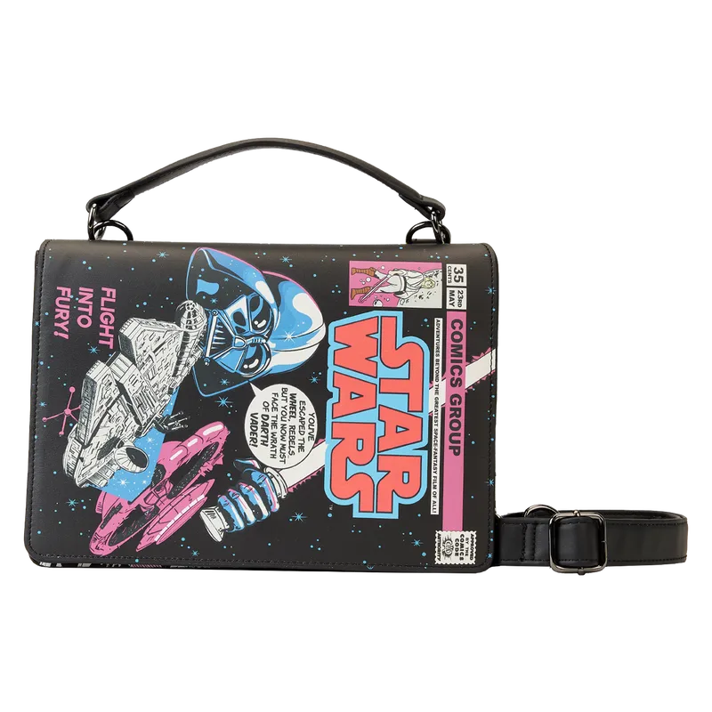 Loungefly Stitch Shoppe Dark Side Vs. Light Side Comic Book Crossbody Bag