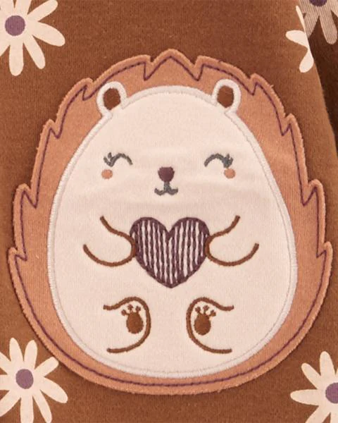 Carter's Baby Floral Hedgehog 2-Way Zip Cotton Sleep & Play
