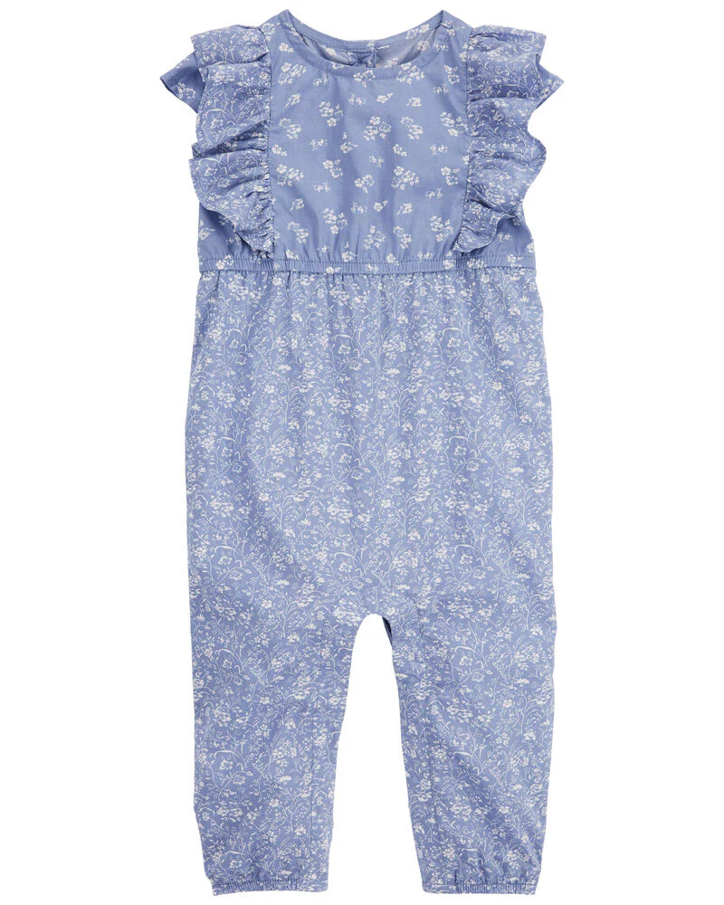 Oshkosh Floral Print Ruffle Jumpsuit