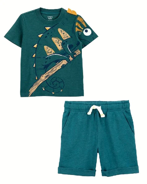 Carter's Chameleon Jersey Tee with Pull-On French Terry Shorts