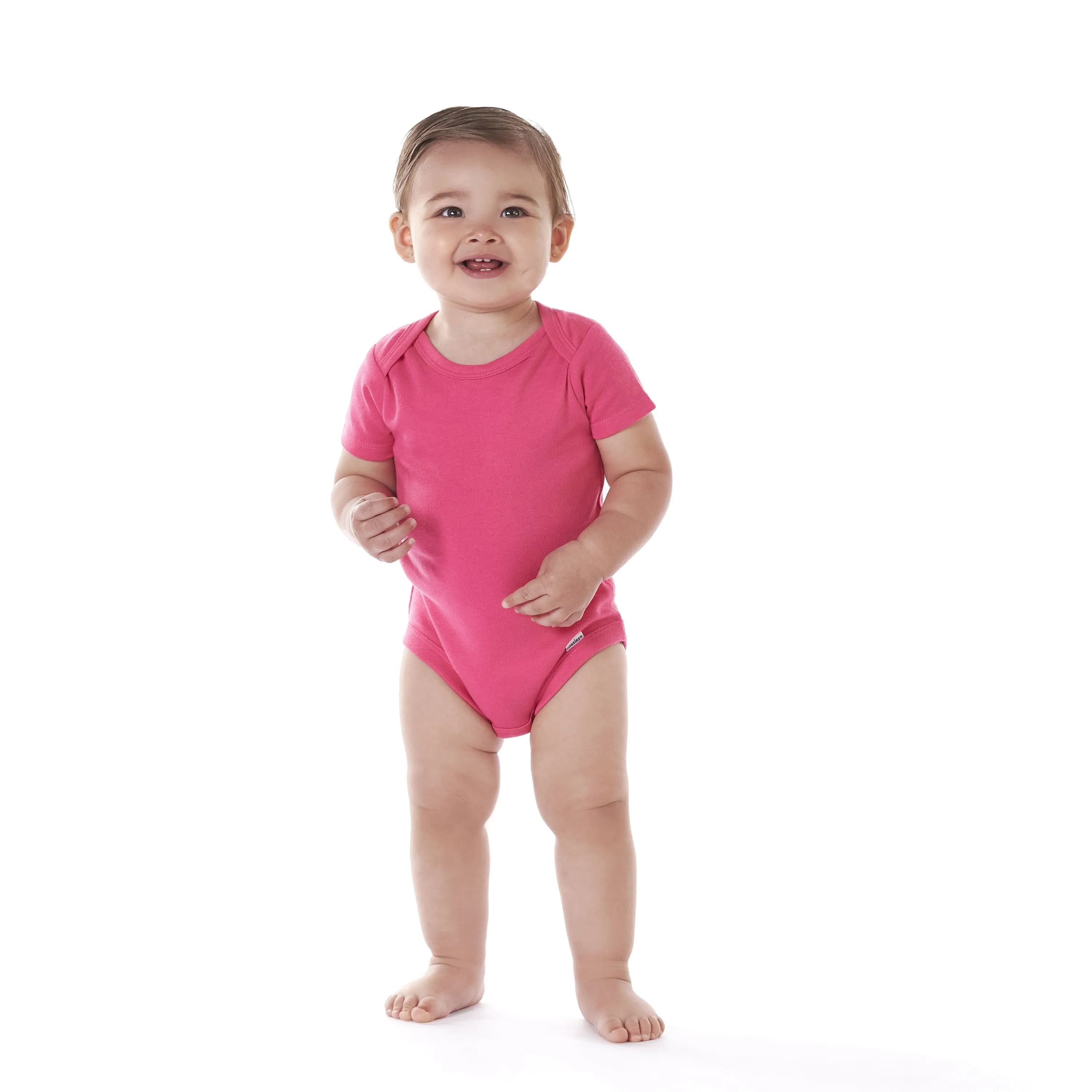 5-Pack Baby Hot Pink Premium Short Sleeve Onesies Bodysuits