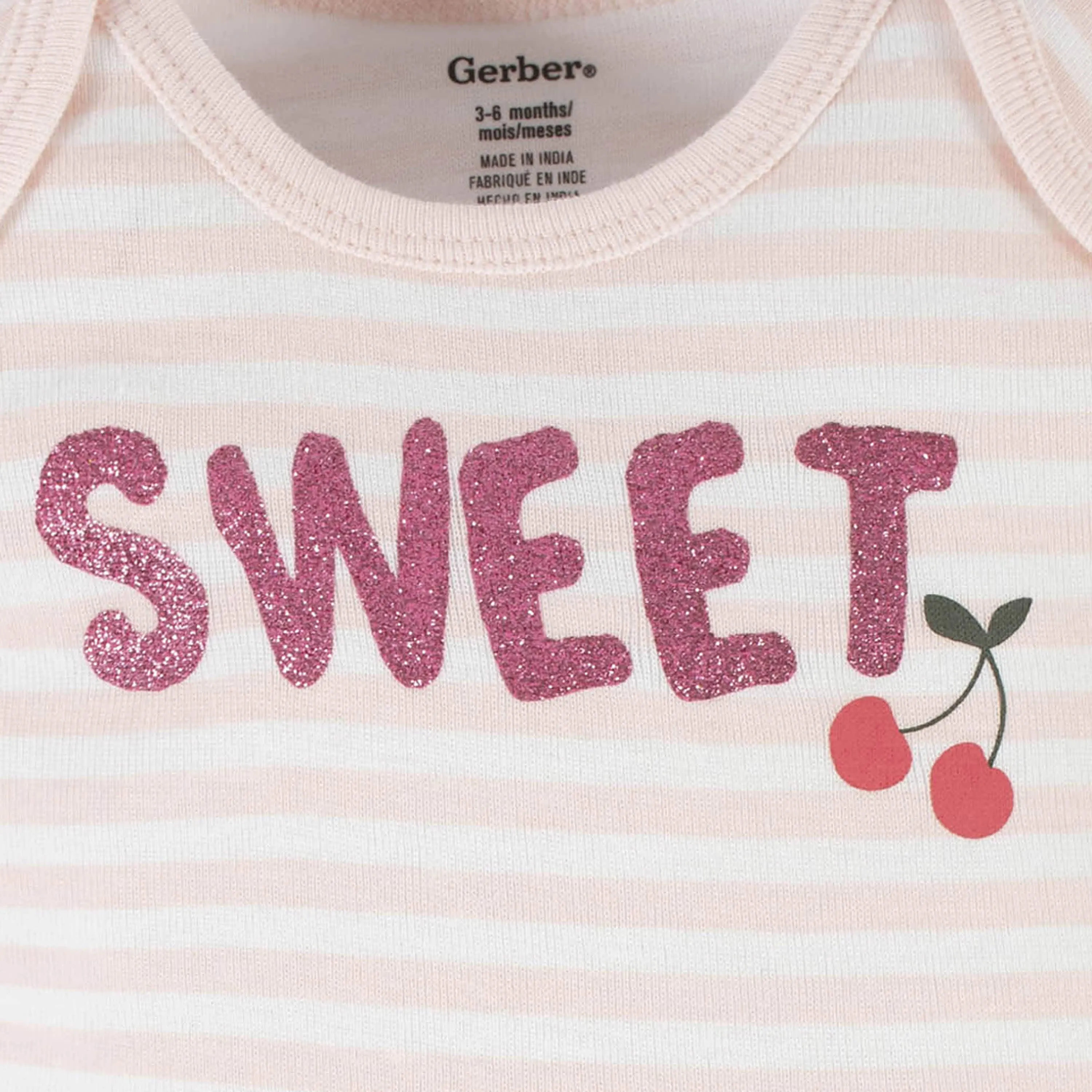 4-Pack Baby Girls Cherry Kisses Short Sleeve Onesies Bodysuits