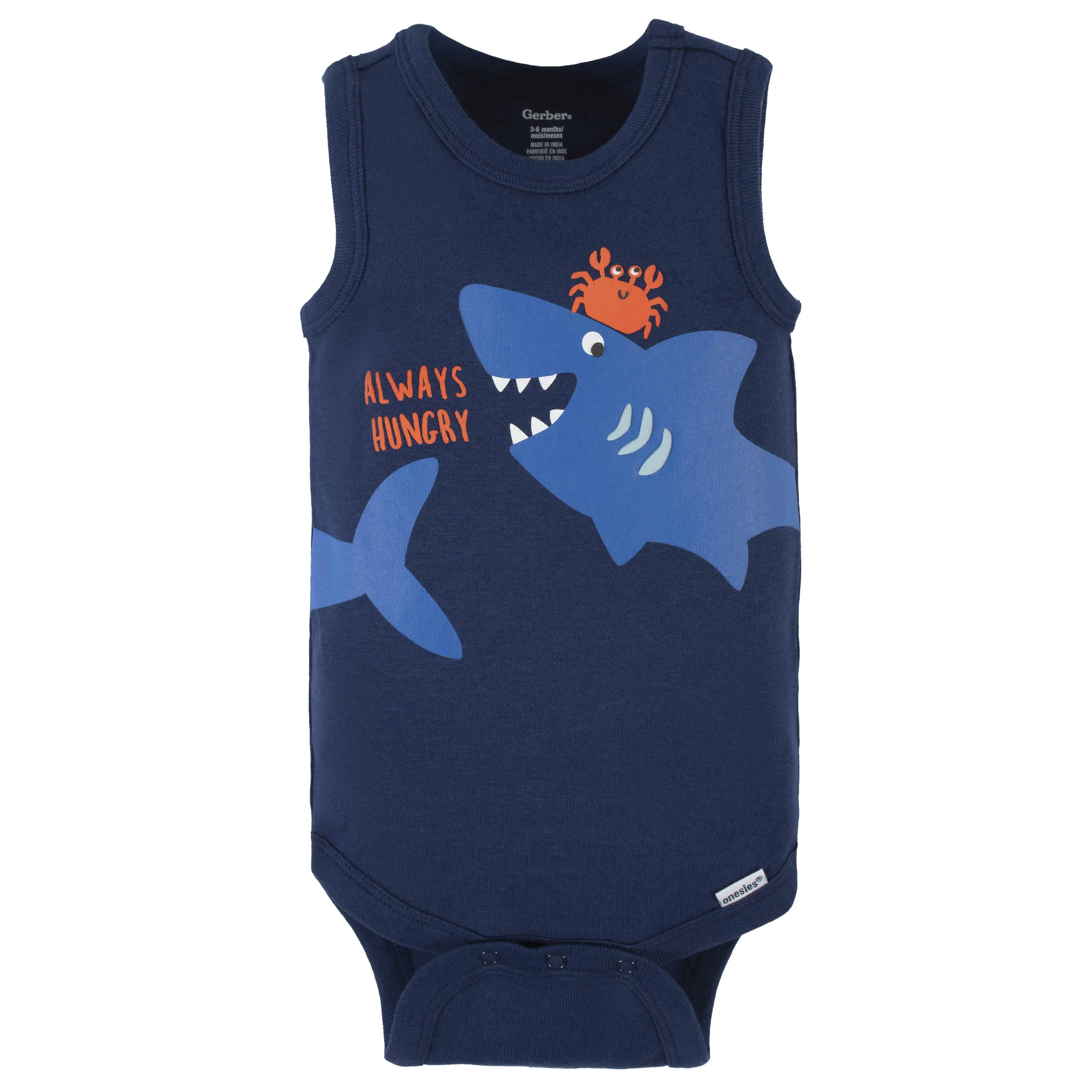 4-Pack Baby Boys Shark Zone Tank Onesies Bodysuits