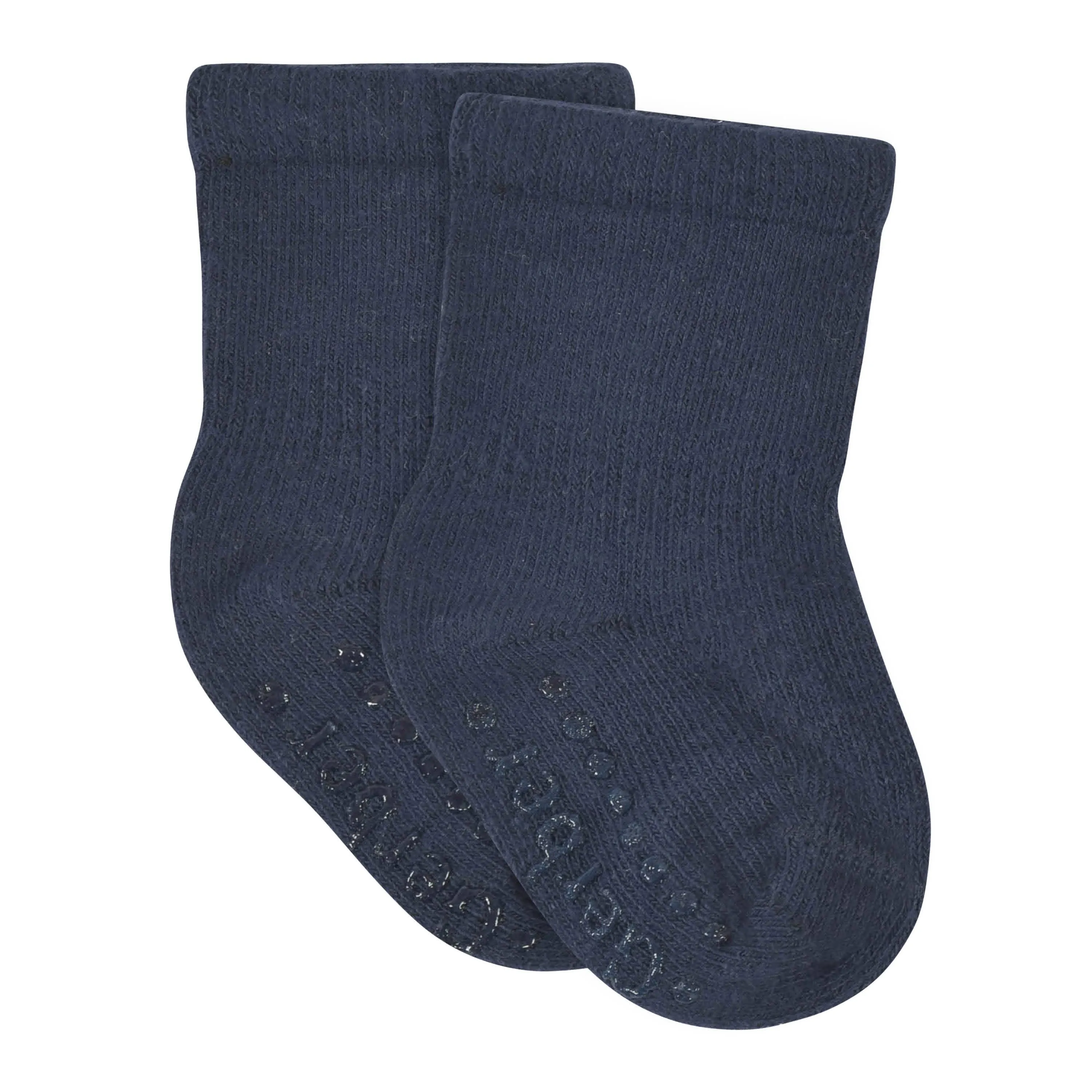 8-Pack Baby & Toddler Navy Wiggle Proof Jersey Crew Socks