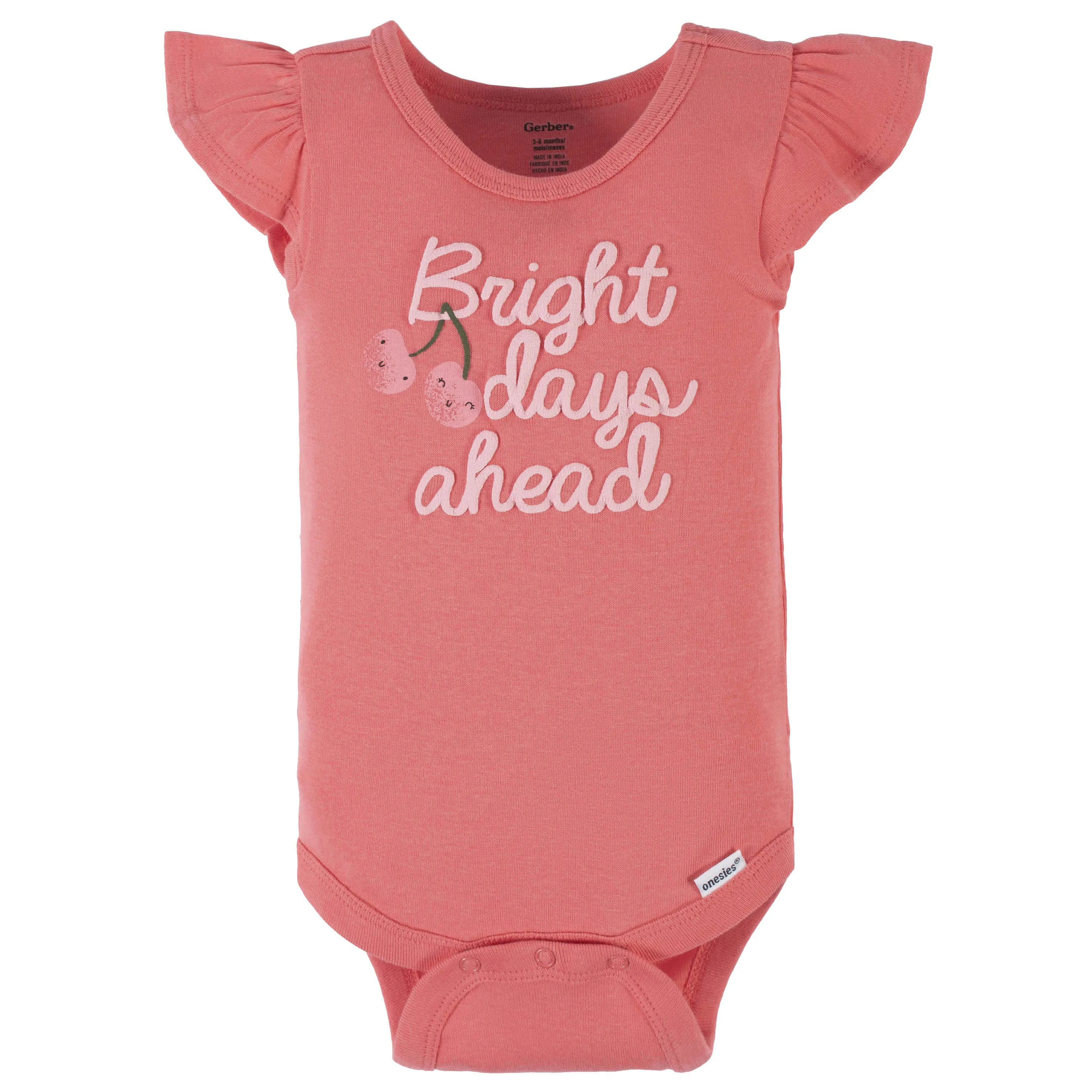 4-Pack Baby Girls Cherry Kisses Short Sleeve Onesies Bodysuits