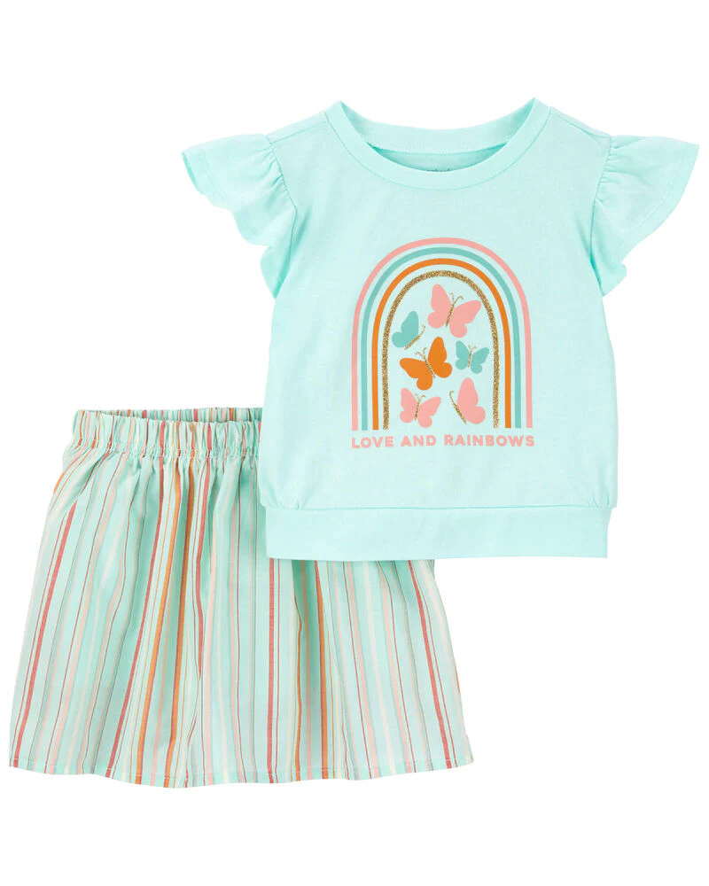 Carter's Baby 2-Piece Butterfly Top & Skort Set