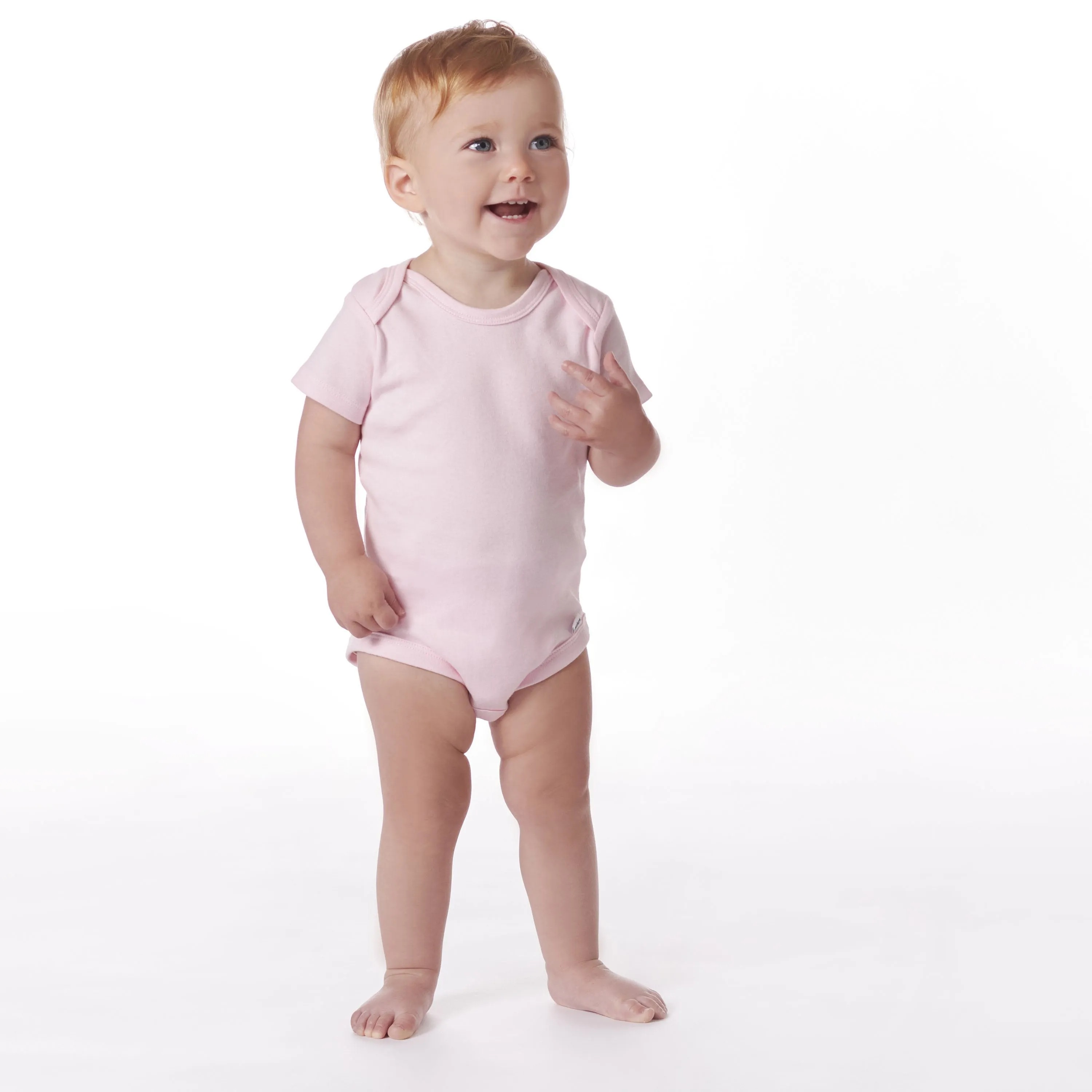 5-Pack Baby Light Pink Premium Short Sleeve Onesies Bodysuits