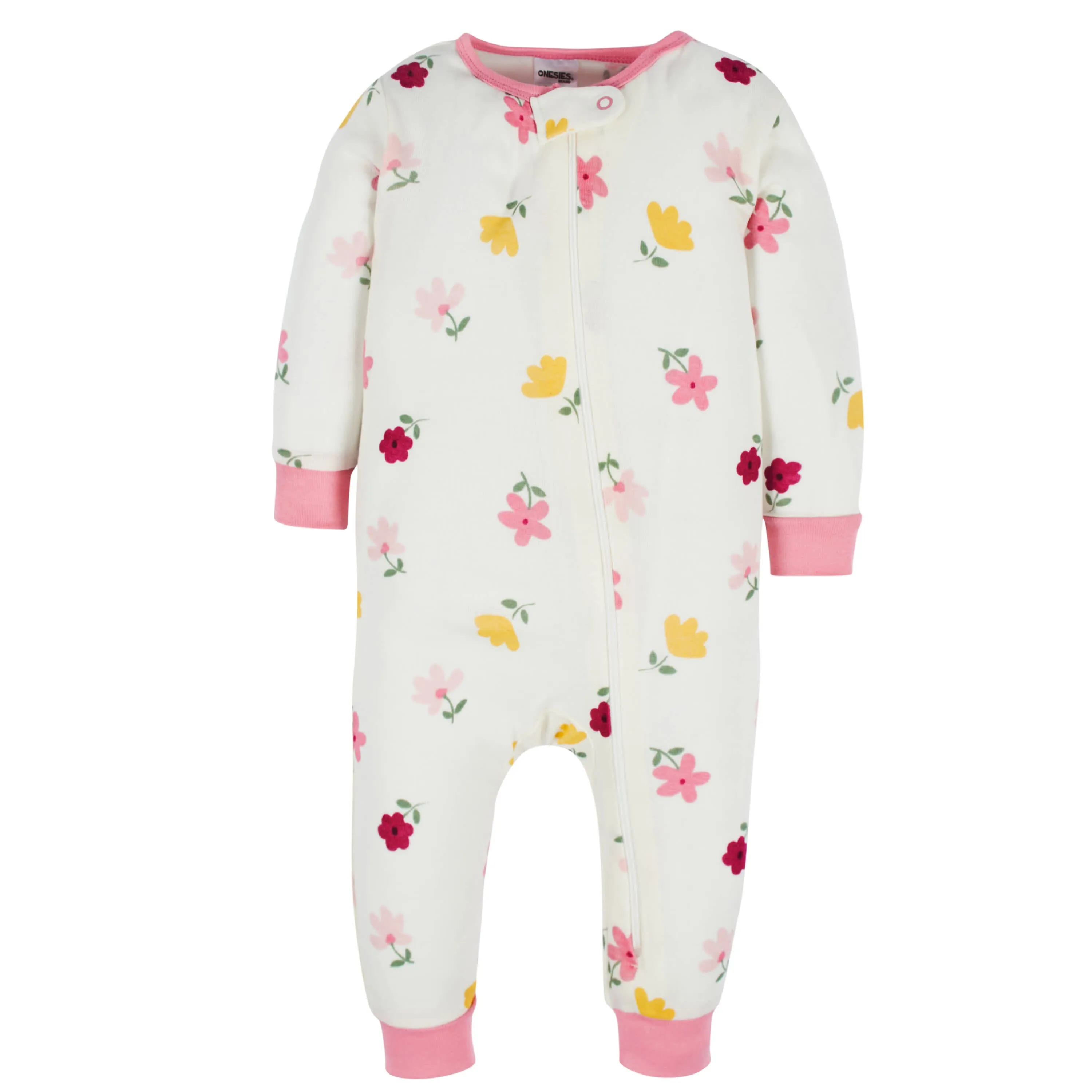 3-Pack Baby & Toddler Girls Floral Fox Snug Fit Footless Pajamas
