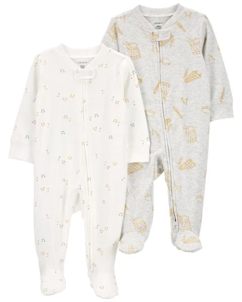 Carter's Baby 2-Pack 2-Way Zip Cotton Blend Sleep & Plays