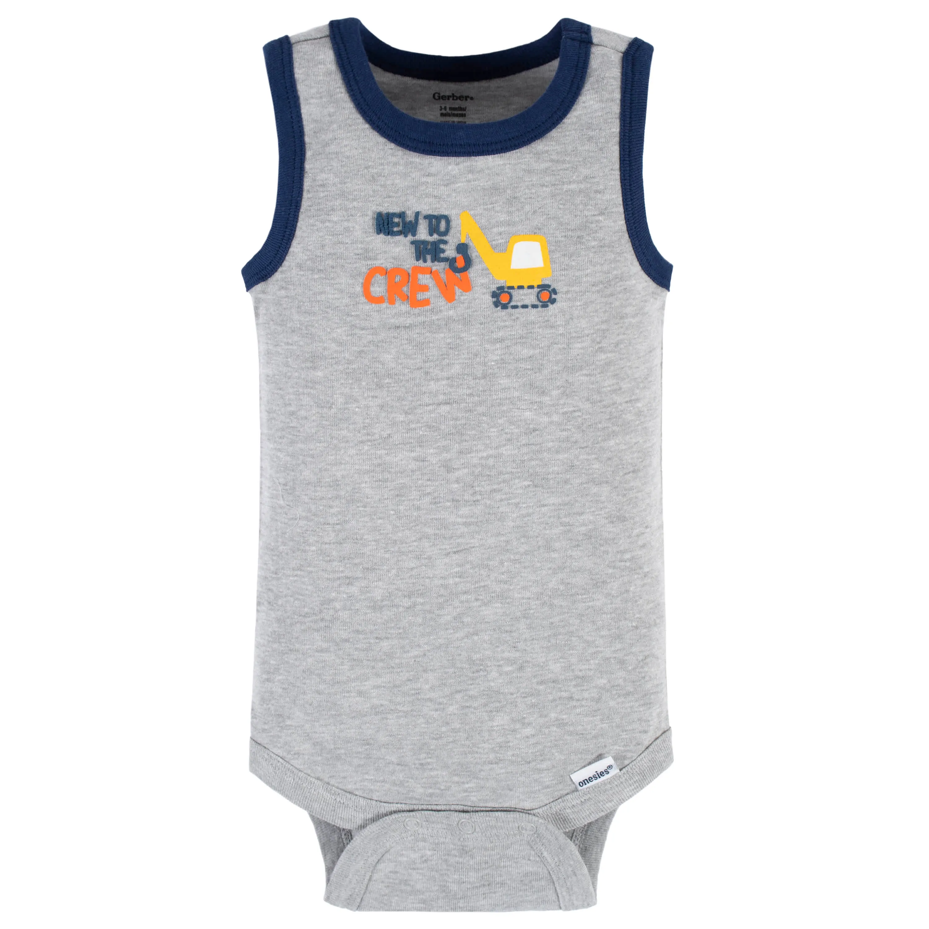 4-Pack Baby Boys Big Digger Tank Onesies Bodysuits