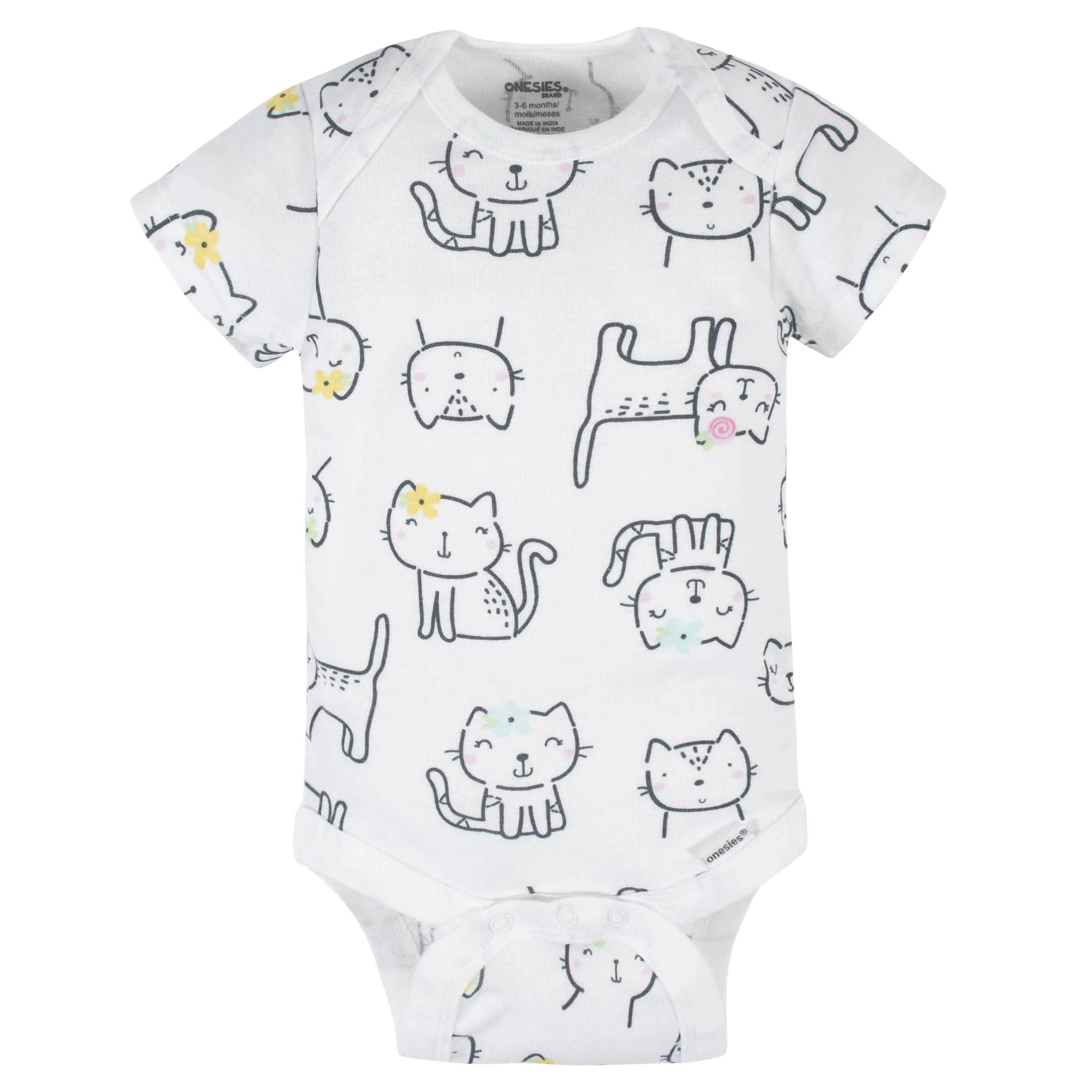 6-Piece Baby Girls Cat Onesies Brand Bodysuits & Pants Set