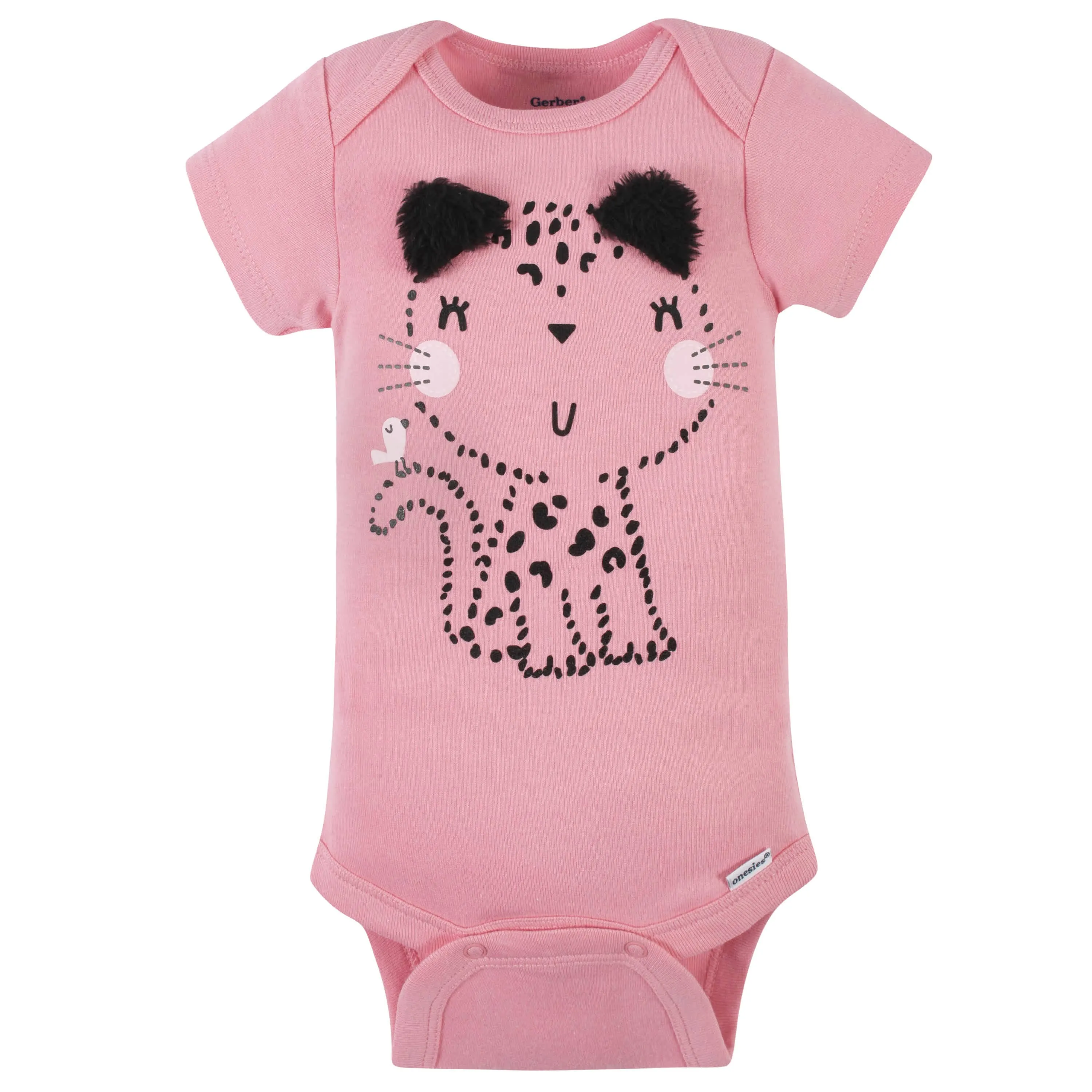 4-Pack Baby Girls Leopard Short Sleeve Onesies Bodysuits