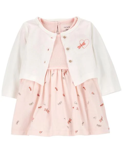 Carter's Baby 2-Piece Bodysuit Dress & Cardigan Set
