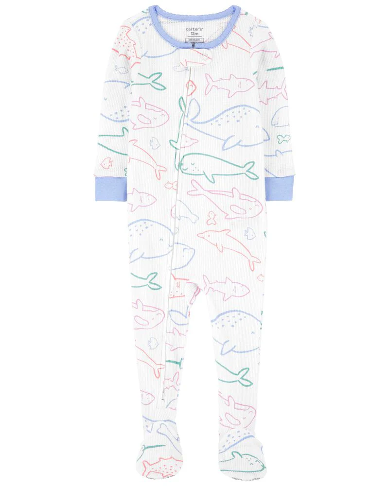 Carter's 1-Piece Whale Thermal Footie Pyjamas