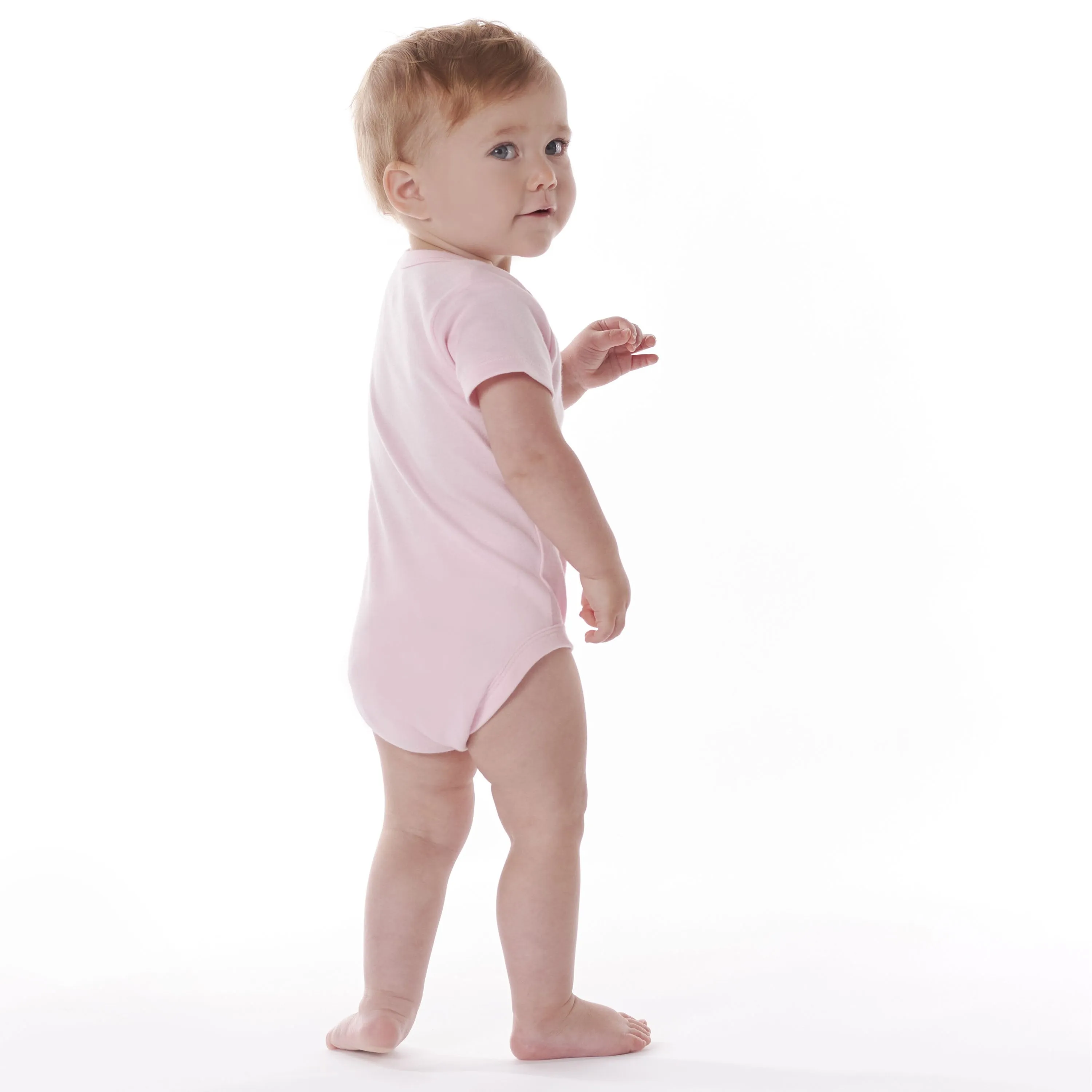 5-Pack Baby Light Pink Premium Short Sleeve Onesies Bodysuits