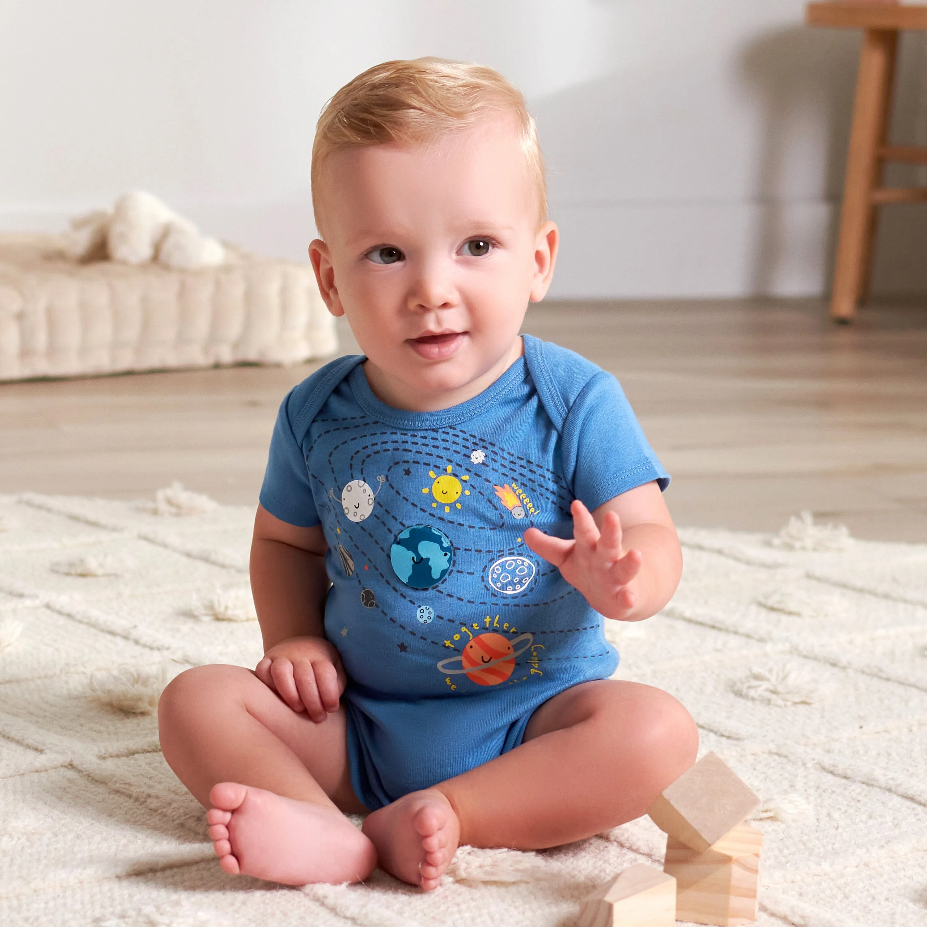 8-Pack Baby Boys Space Explorer Onesies Bodysuits