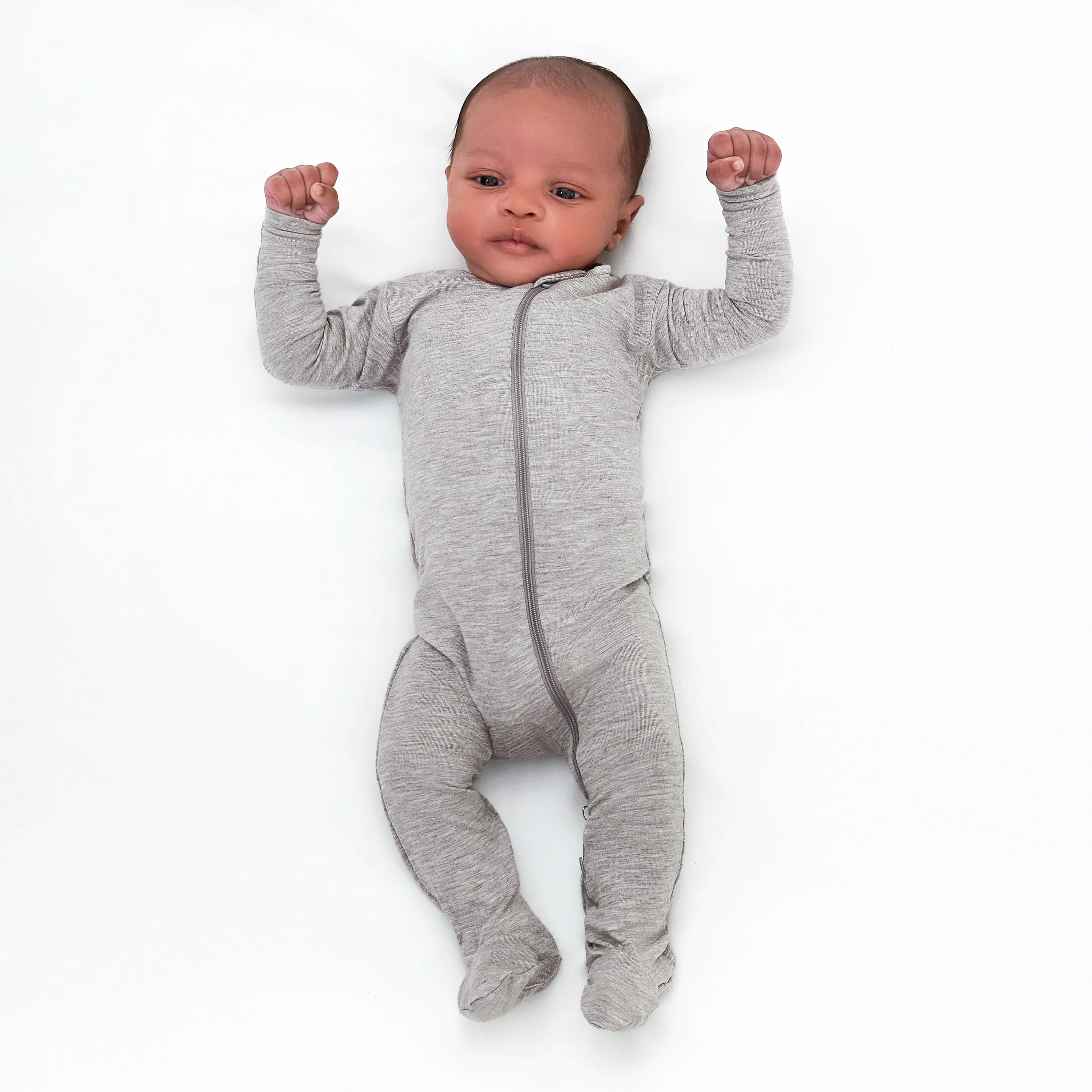 Baby & Toddler Glacier Gray Buttery Soft Viscose Made from Eucalyptus Snug Fit Footed Pajamas