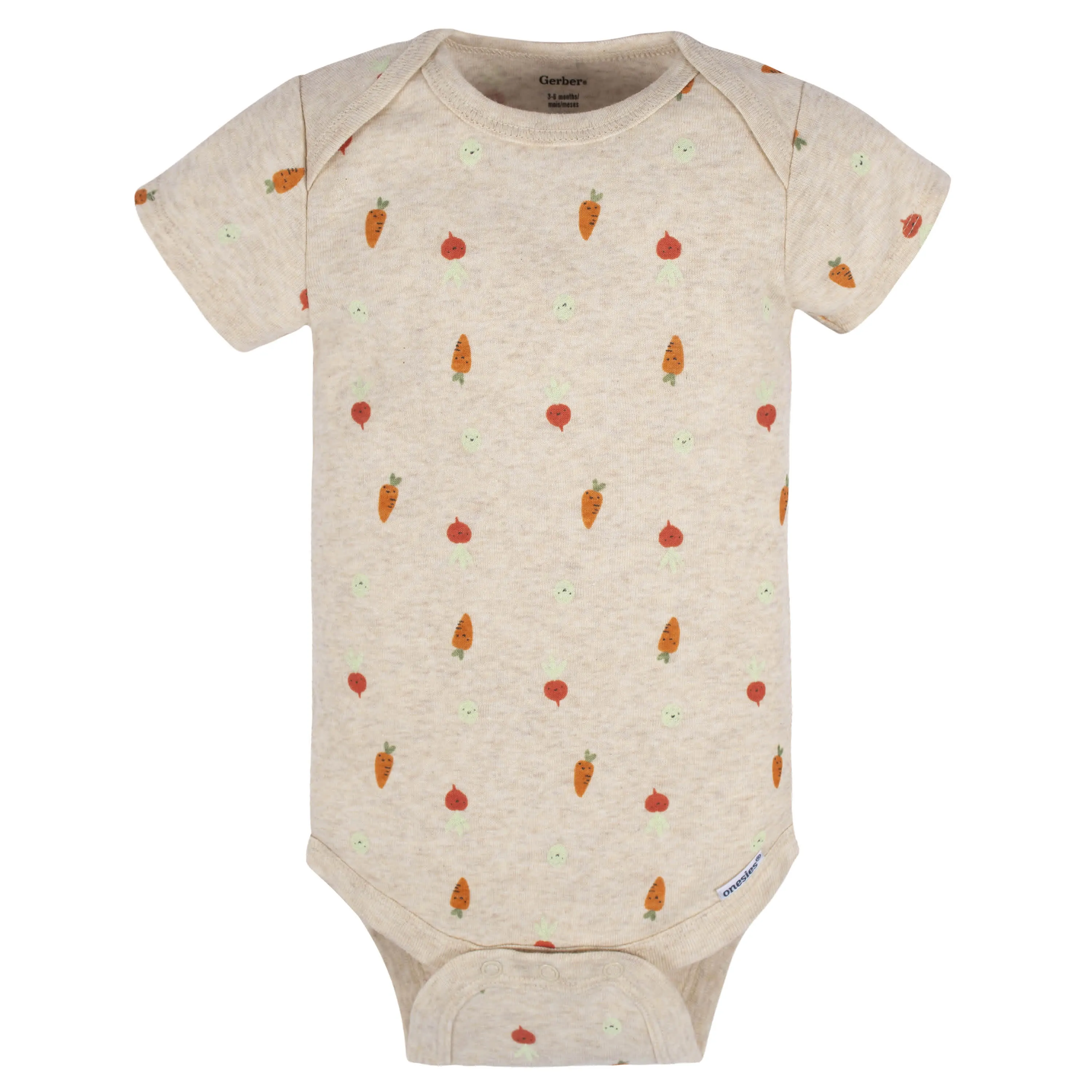 8-Pack Baby Neutral Happy Veggies Onesies Bodysuits