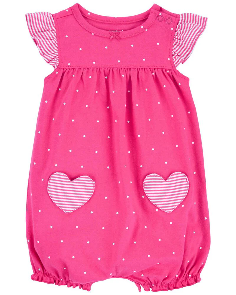 Carter's Heart Pocket Cotton Romper