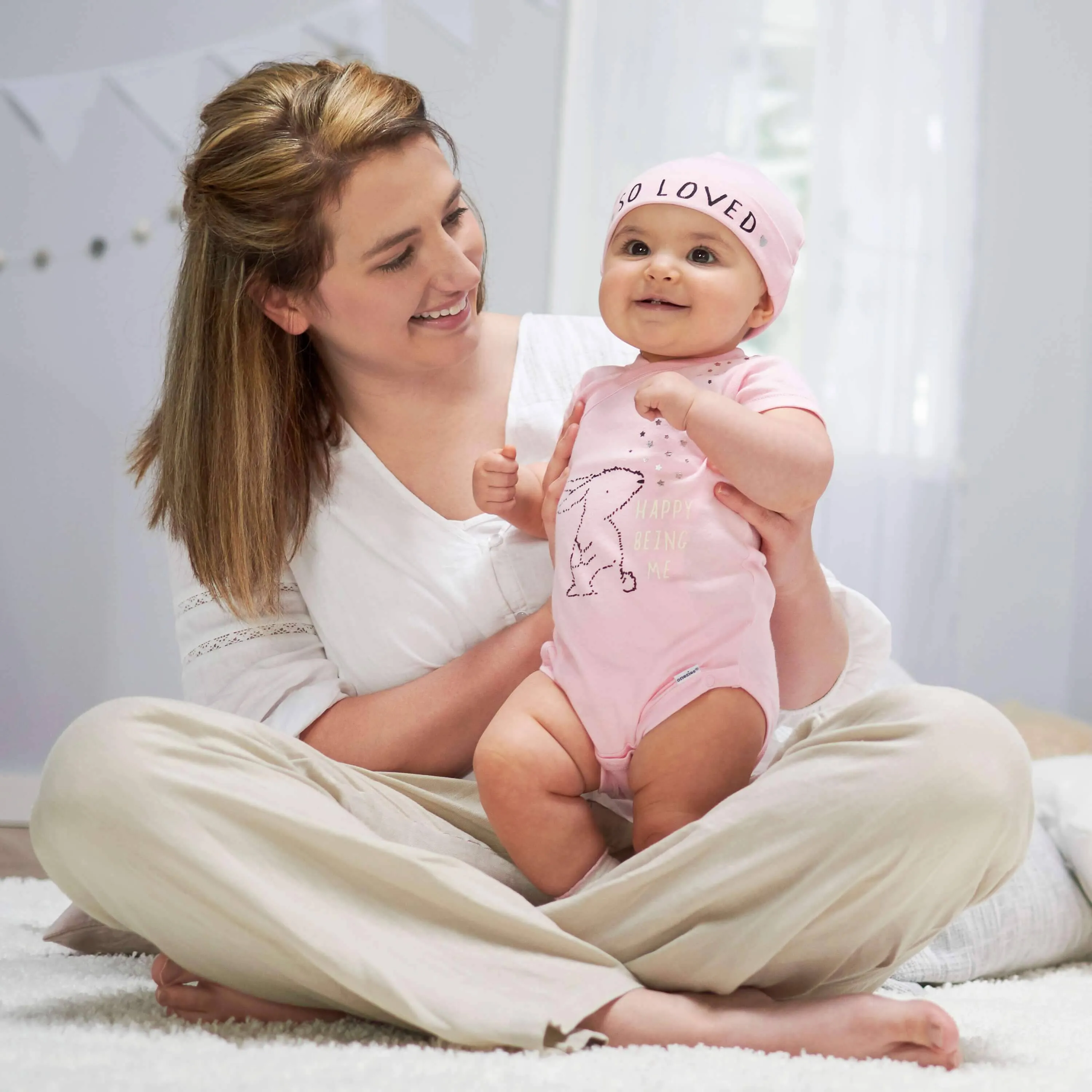 5-Pack Baby Girls Bunny Short Sleeve Onesies Bodysuits