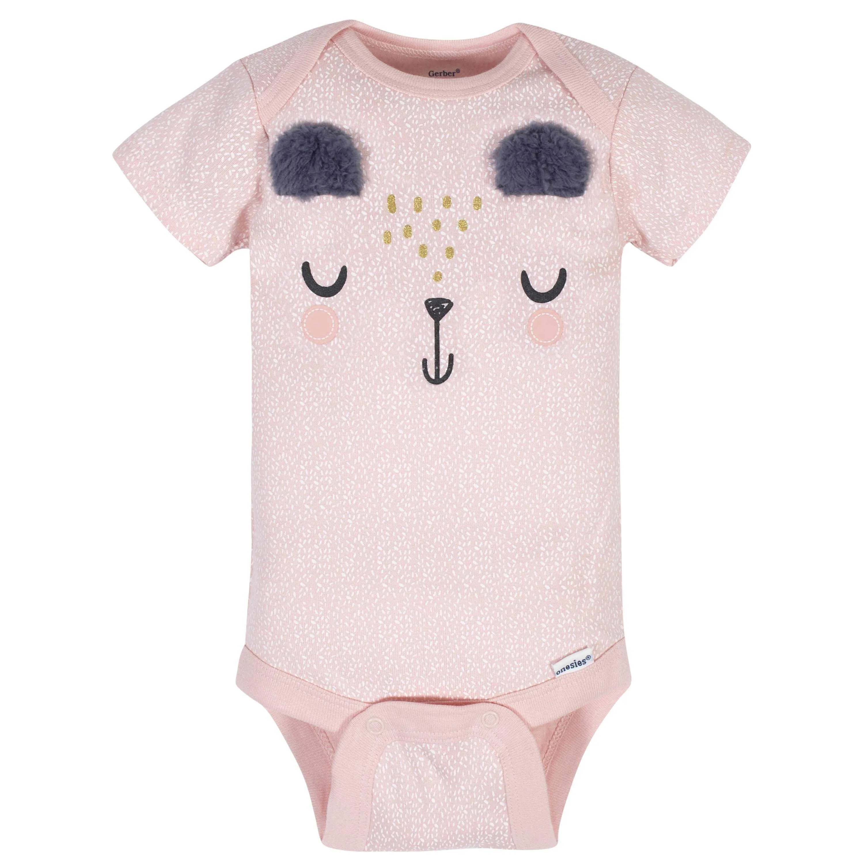8-Pack Baby Girls Bear Short Sleeve Onesies Bodysuits