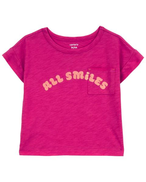 Carter's Baby All Smiles Pocket Tee with Floral Pull-On Knit Gauze Shorts