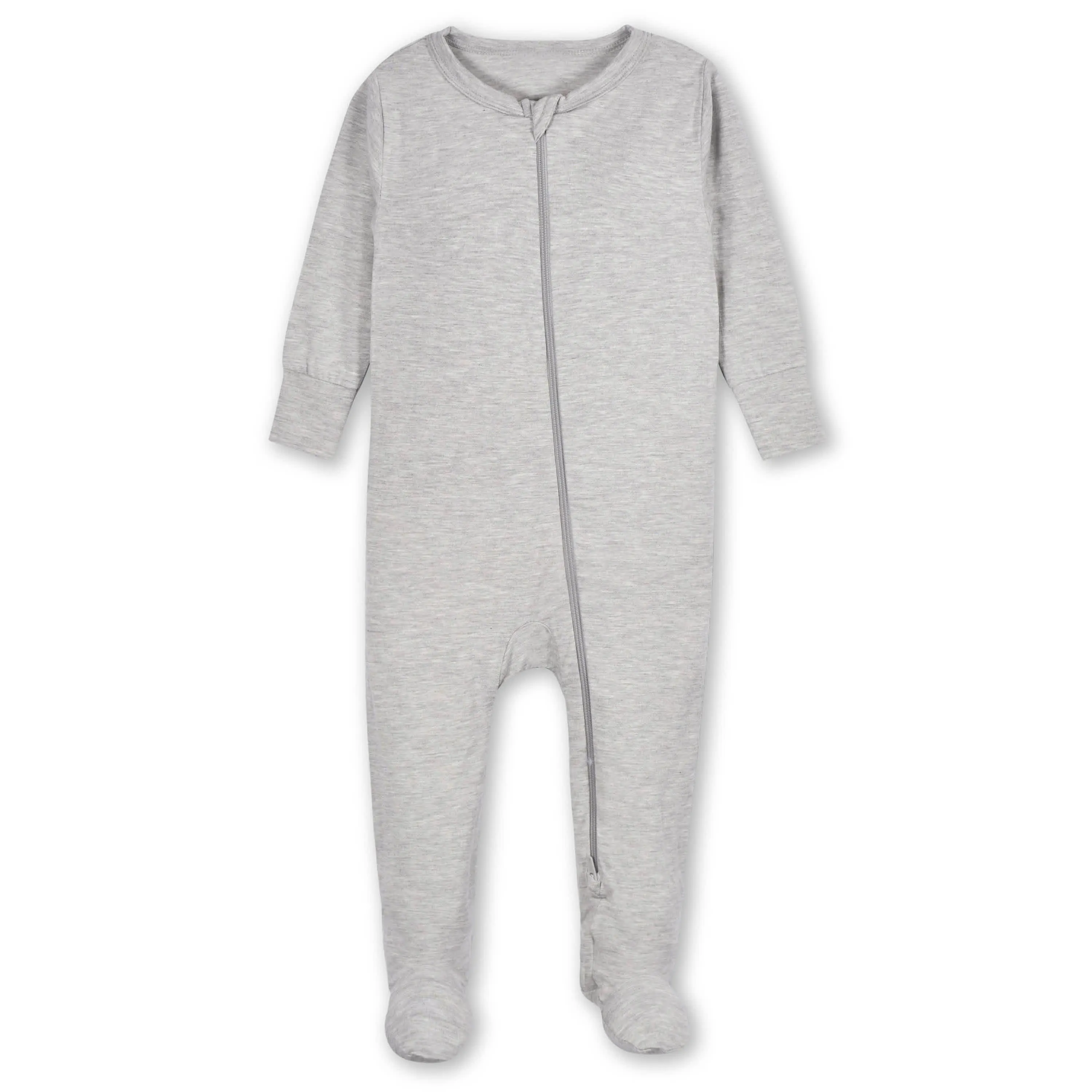 Baby & Toddler Glacier Gray Buttery Soft Viscose Made from Eucalyptus Snug Fit Footed Pajamas