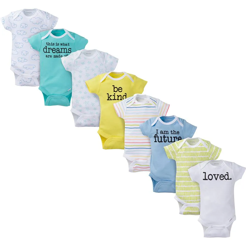 8-Pack Baby Neutral Short Sleeve Onesies Brand Bodysuits