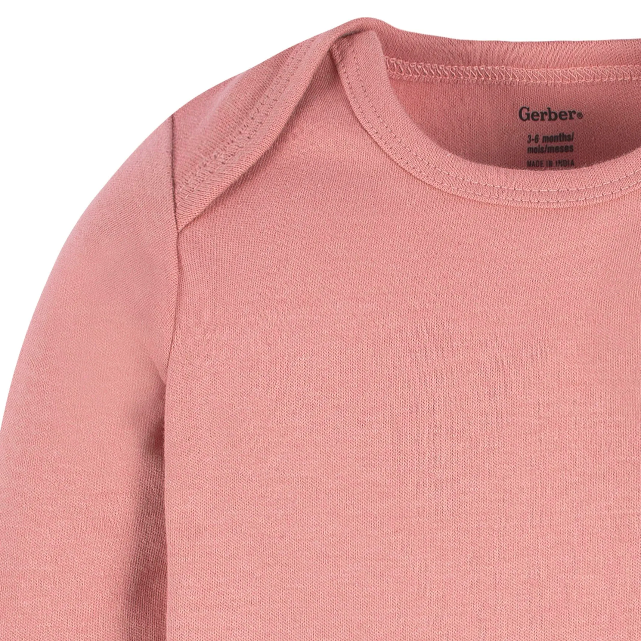 5-Pack Baby Mauve Pink Premium Long Sleeve Onesies Bodysuits