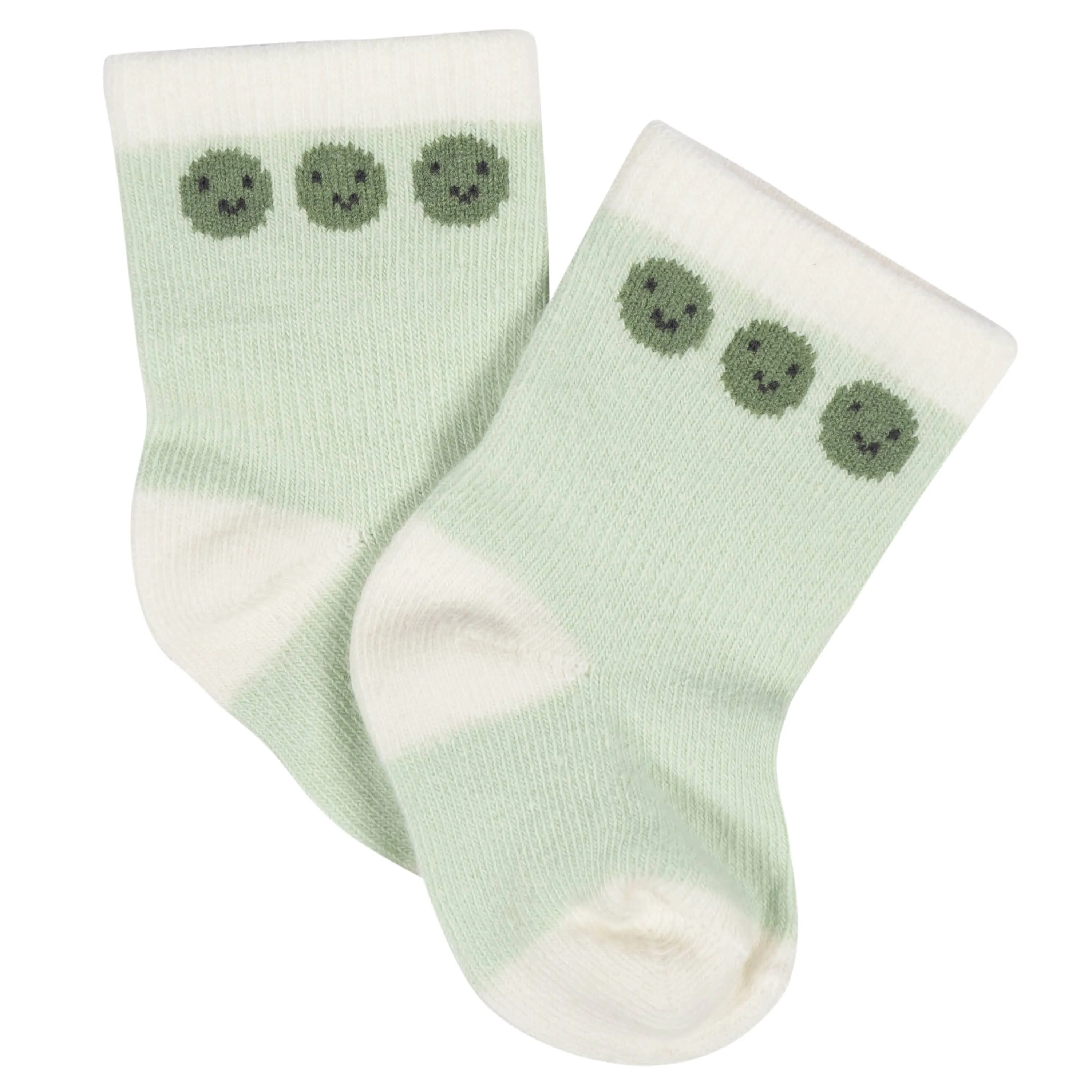 8-Pack Baby Neutral Happy Veggies Jersey Wiggle Proof Socks